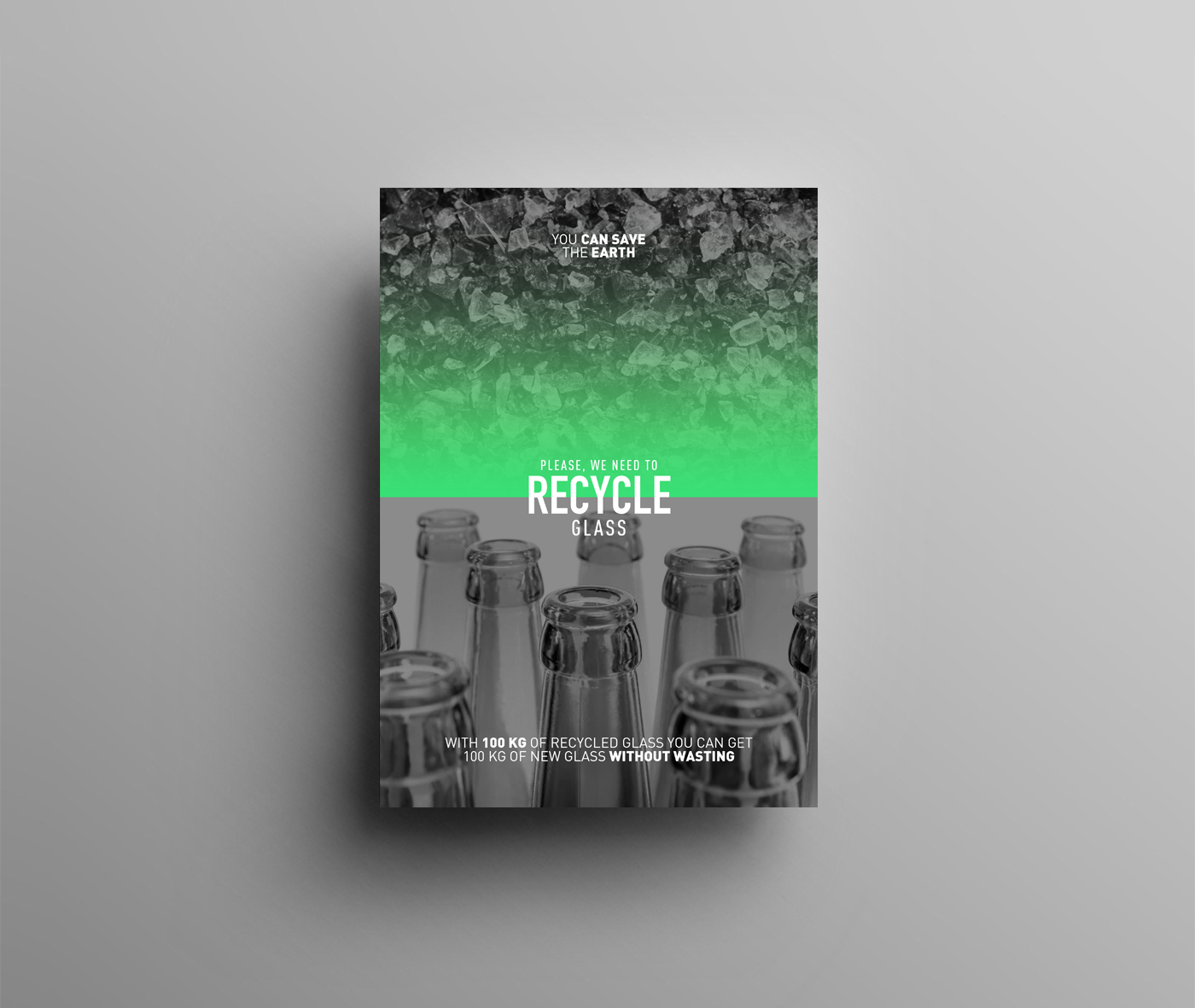 Adobe Portfolio design minimal poster recycle waste gradient colors shade graphic Web communication Layout paper plastic metals