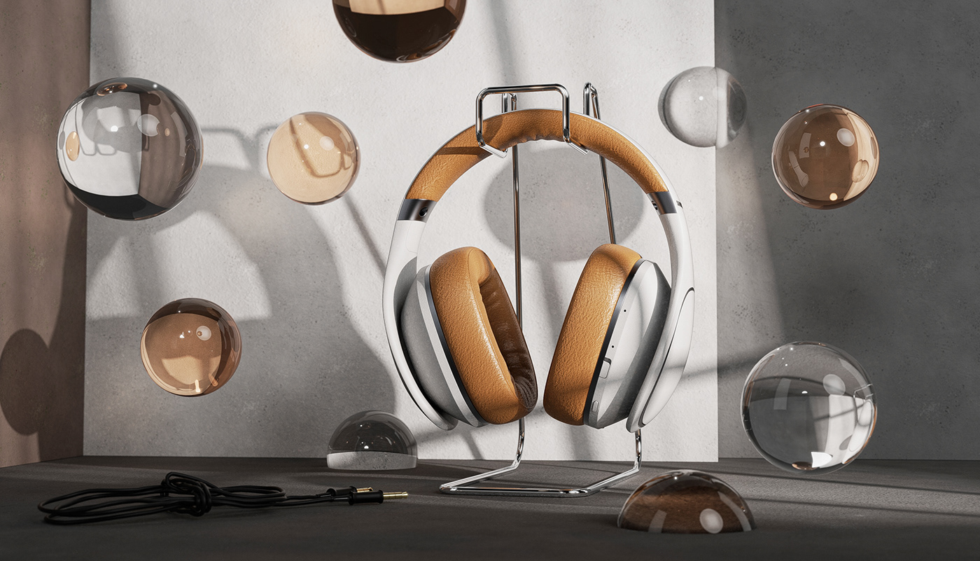 headphones keyshot Render Samsung Samsung level Auriculares beats CGI leather visualization