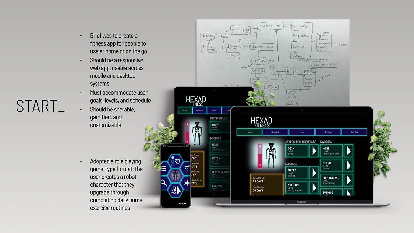 app design Cyberpunk fitness hologram home fitness information architecture  robot rpg Sci Fi UI