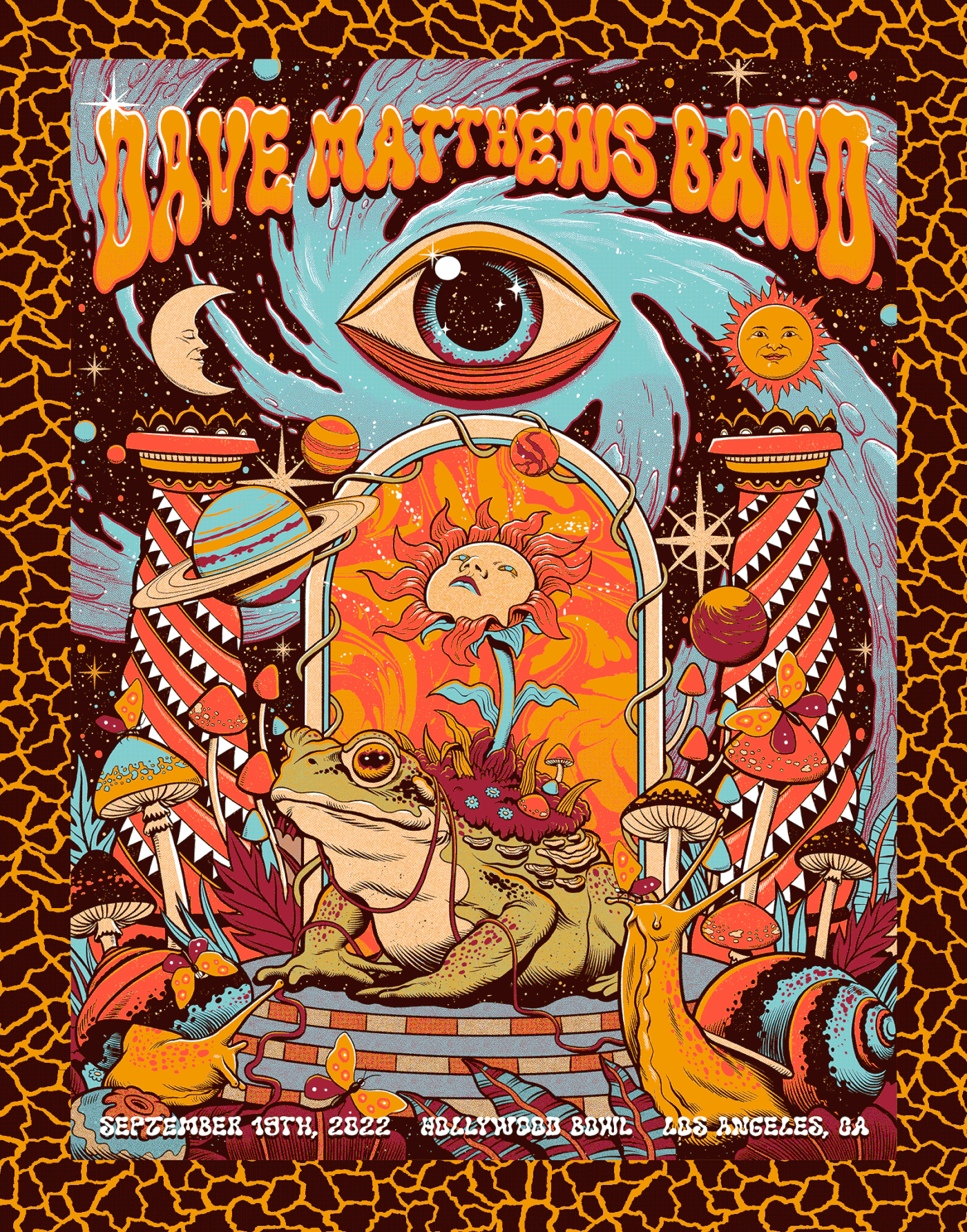 cosmic dave matthews band gig poster hollywood mushroom music Mystic portal poster psychedelic