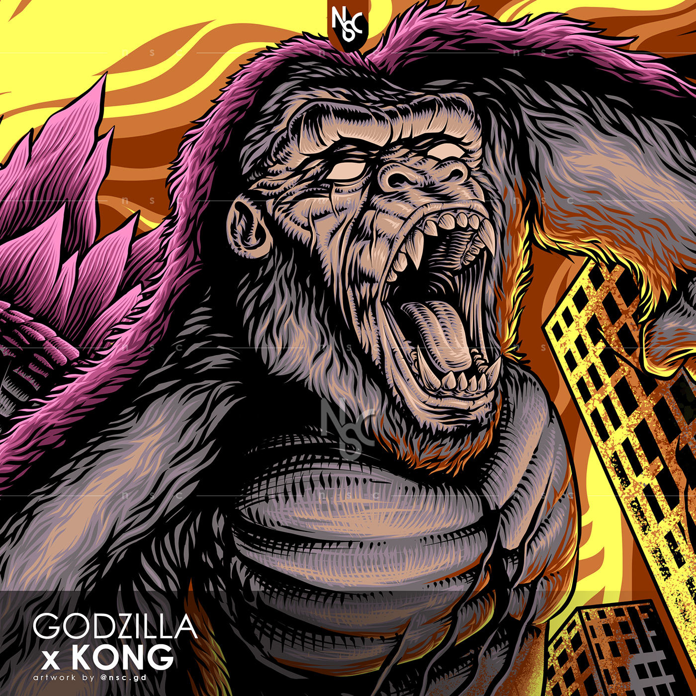 godzilla kong Godzilla vs Kong monster Monsterverse kaiju darkart digitalart GodzillaxKong godzillaxkongthenewempire