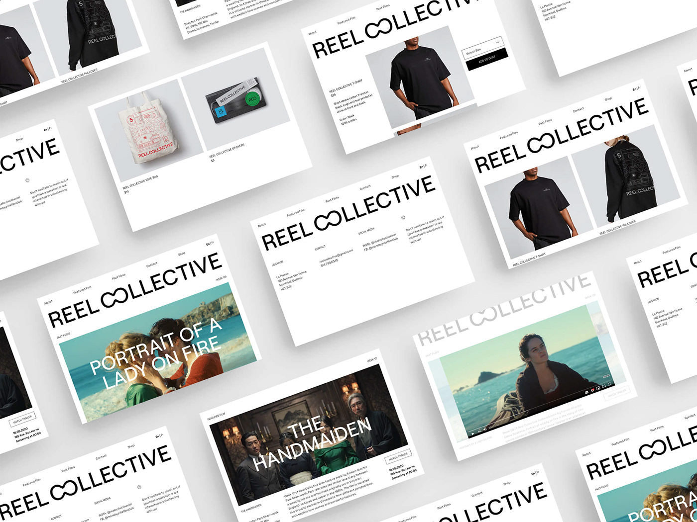 Reel Collective web designs in desktop view.