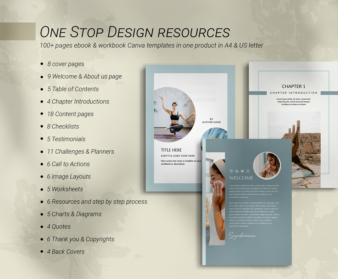 canva ebook fitness Health mindfulness template templates Wellness workbook Yoga