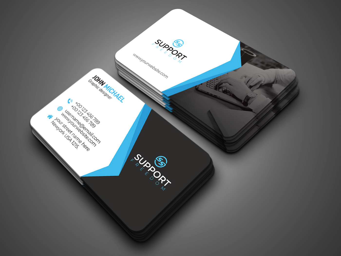 blue brand branding  bundle business business card card clean CMYK creative