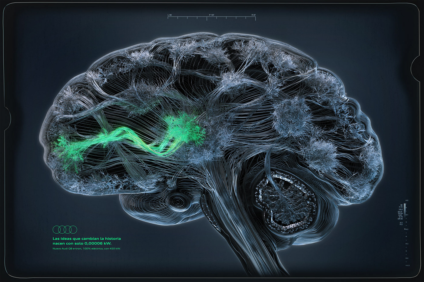 print editorial 3D c4d brain synapse Audi