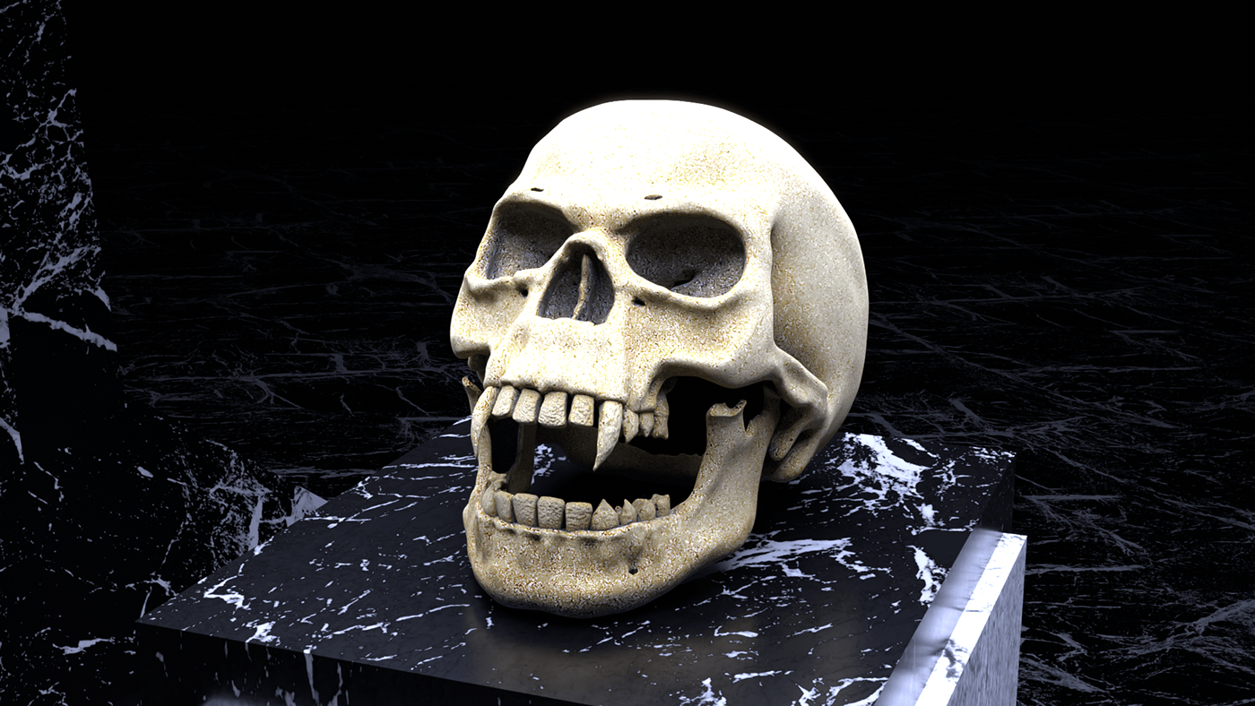 3D art CG goth modeling Render sculpting  skull throne vampire