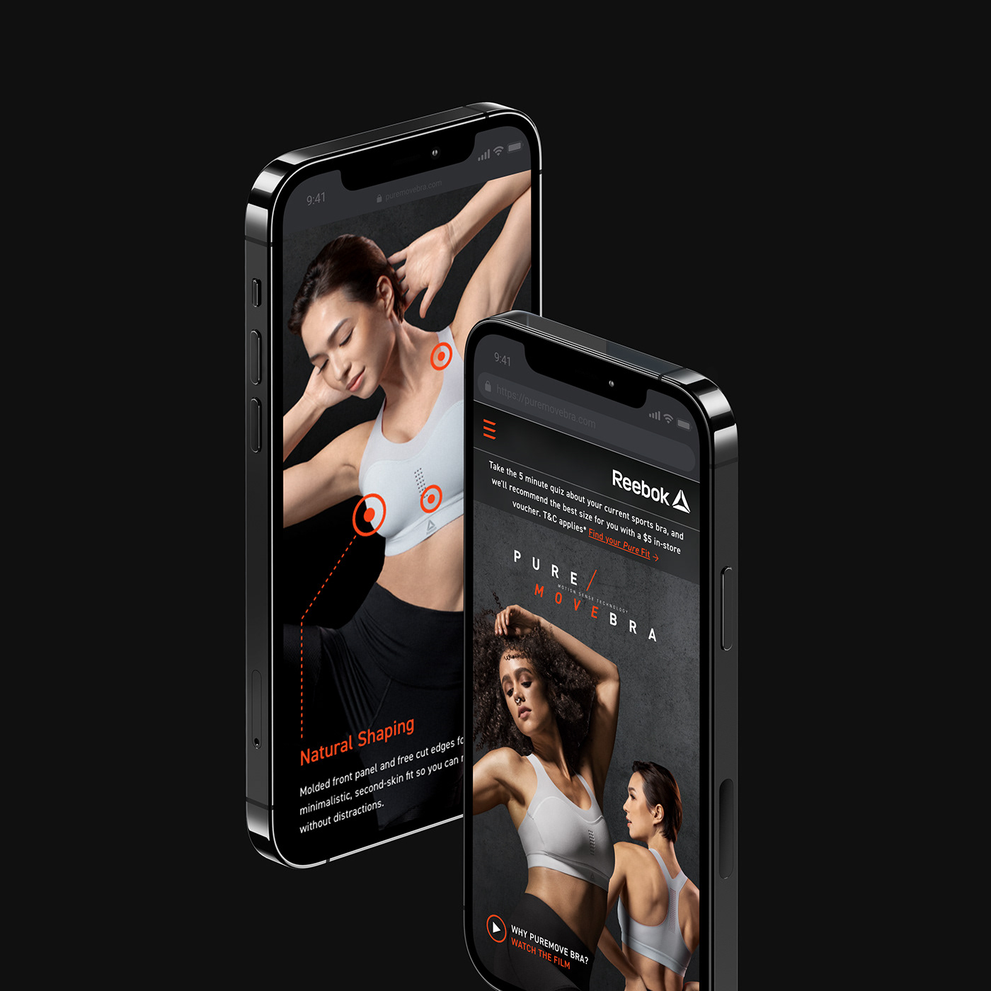 bra campaign fitness product reebok sports Website women workout