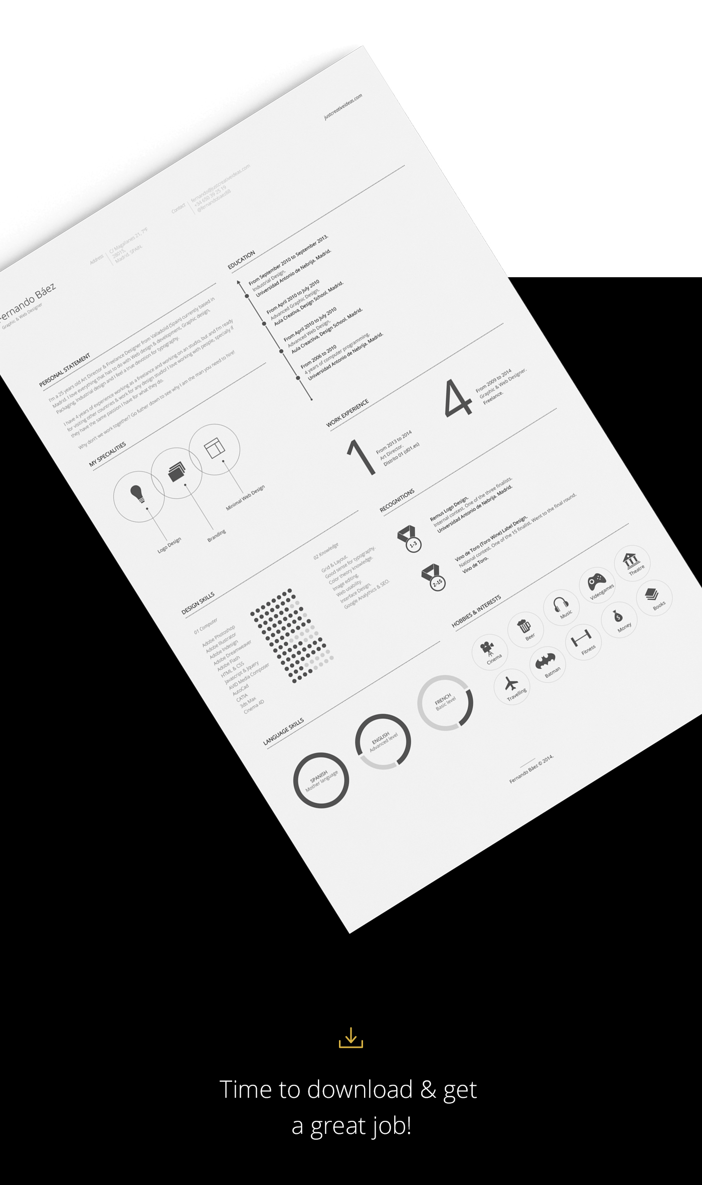 free resume template on behance
