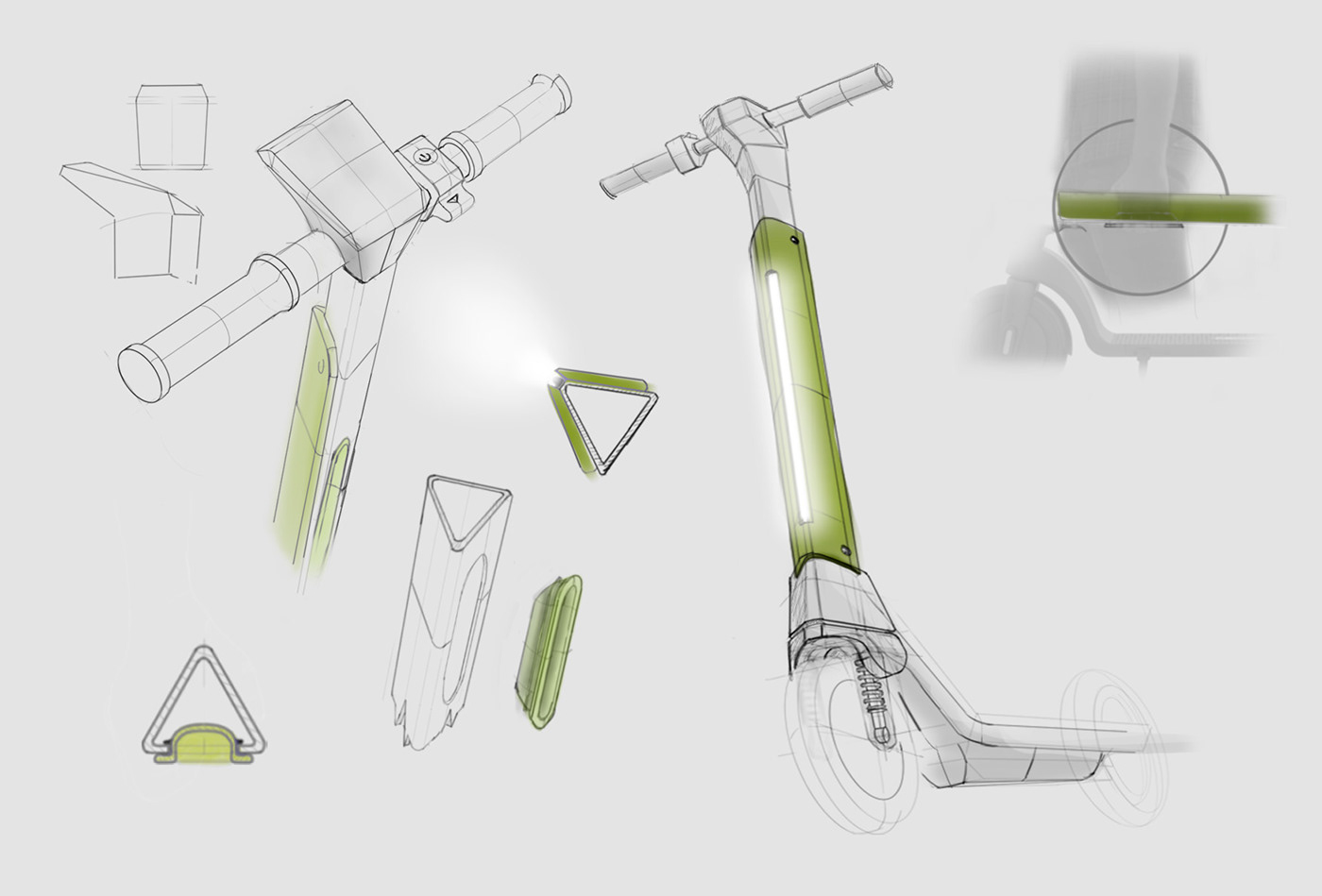Sketching ideas for a scooter