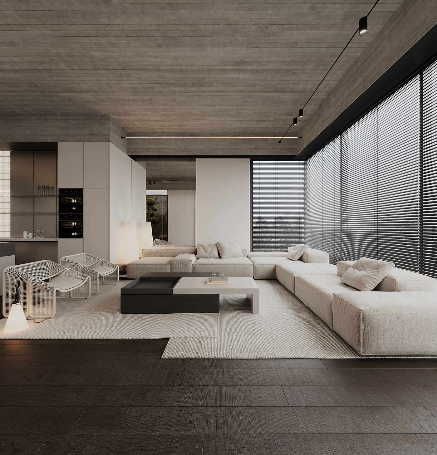 interior design  architecture 3ds max archviz CGI corona tolko Studia54 living room kitchen