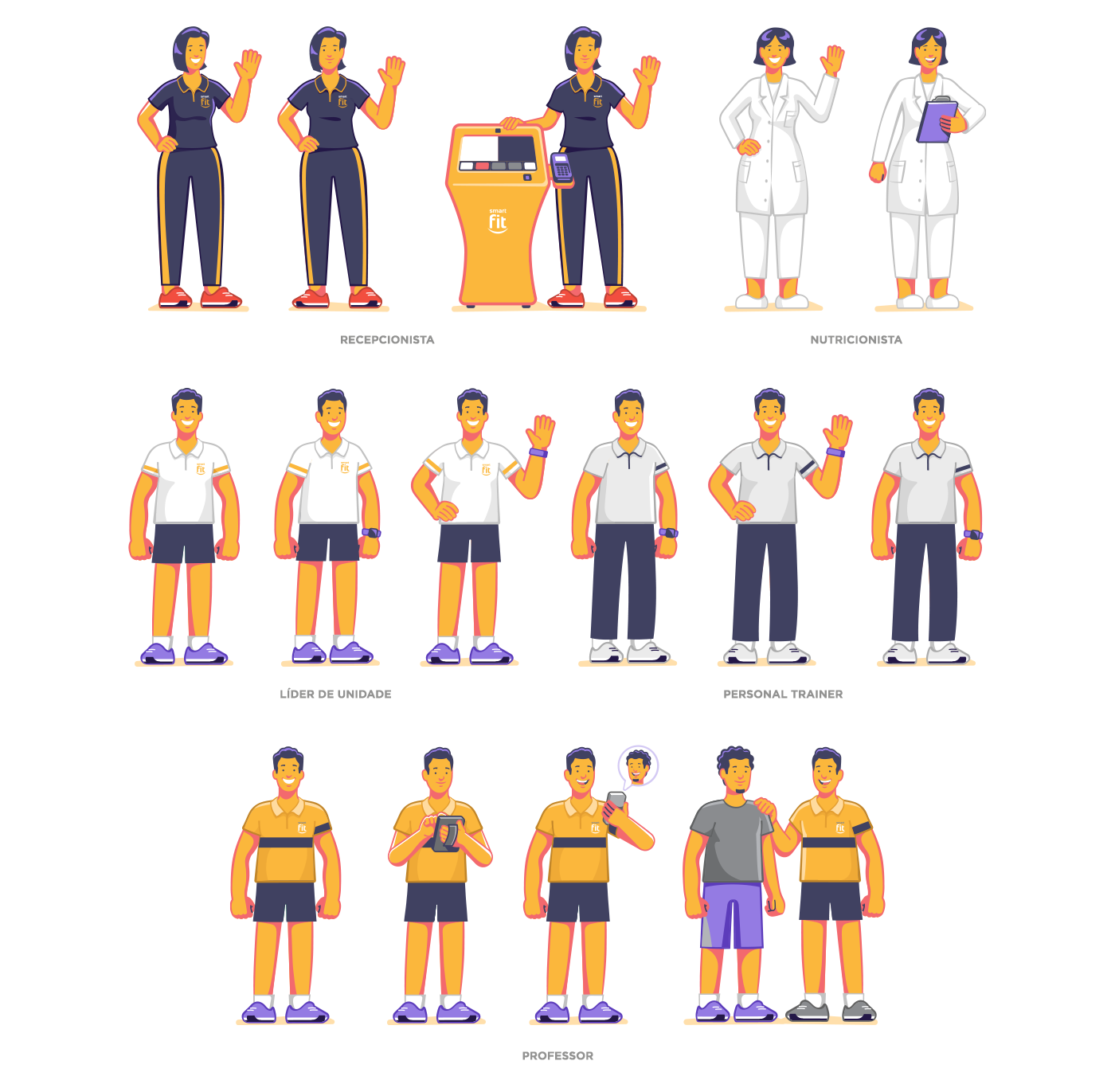 academia Character design  Digital Art  fitness gym Ilustração mascote personagem sistema system