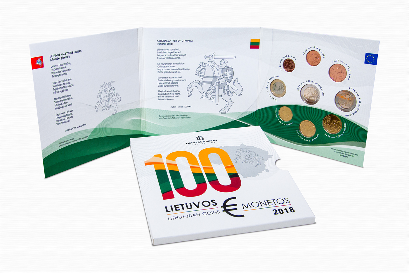 Monetos coins Lietuvai 100 euro vytis Simtmetis   LT100 LTU100 Baltics100 packaging design