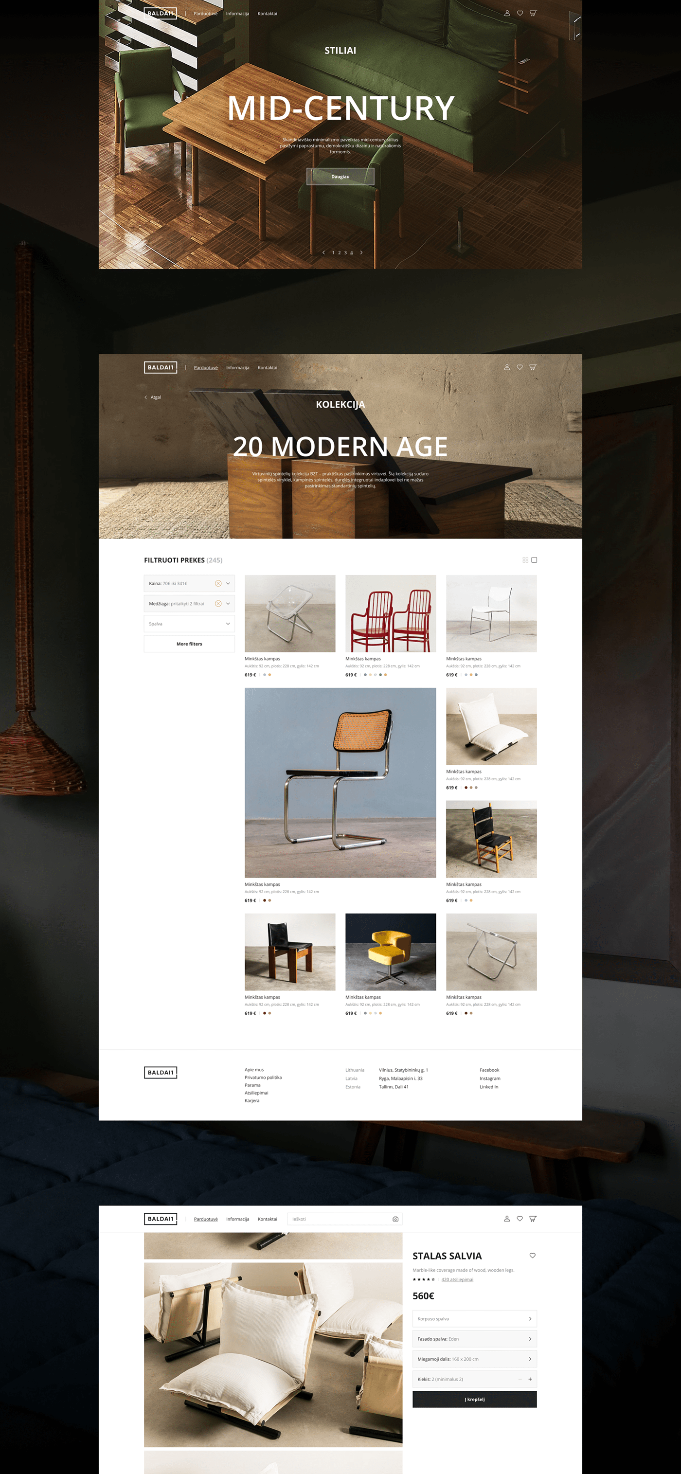 Ecommerce furniture house shop Shopping UI/UX Web Design  Website flat UI