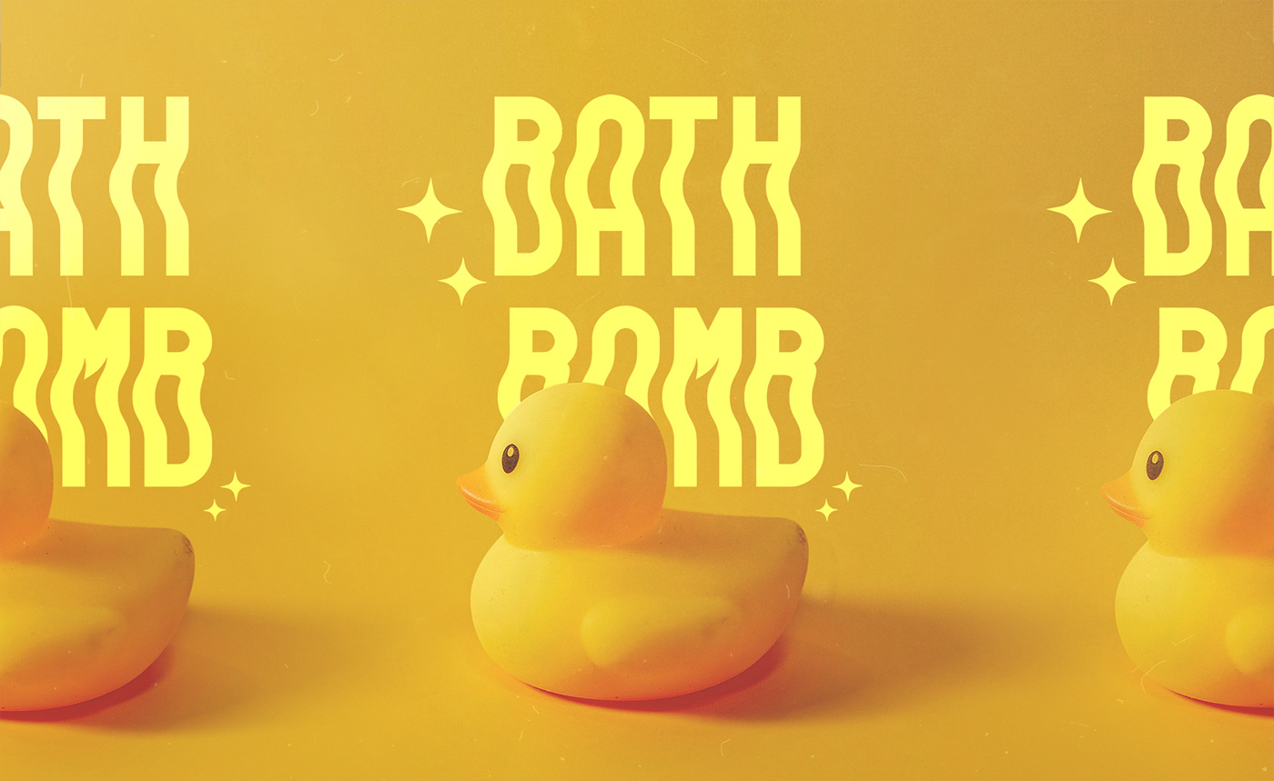 after effects Character design  identity ILLUSTRATION  motion design Packaging 90s bath bomb duck Retro