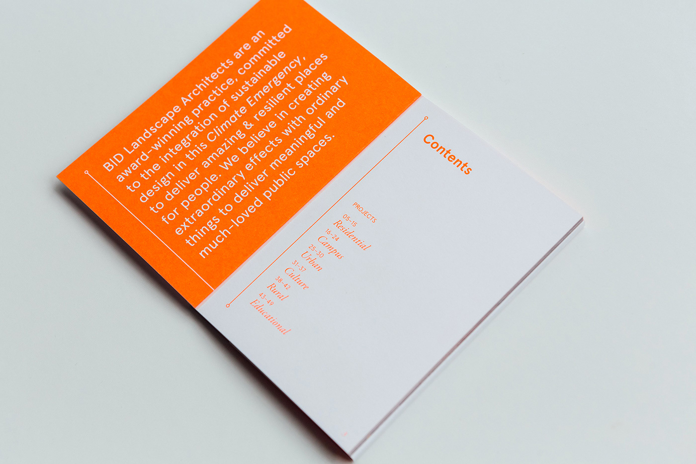 architecture book design business card foiling Landscape neon orange postcard Stationery
