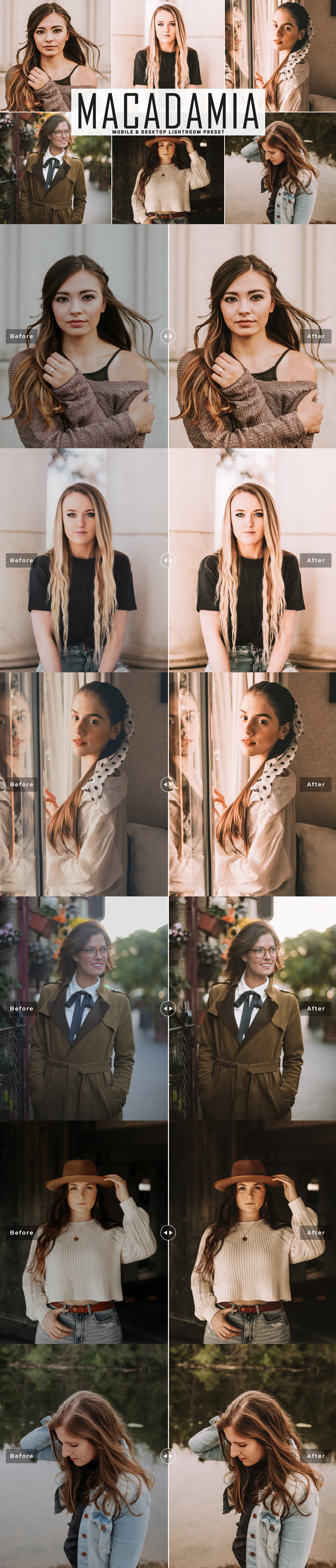 Free Macadamia Lightroom Preset will produces bright colors, brown, stylish moody and vintage tones.