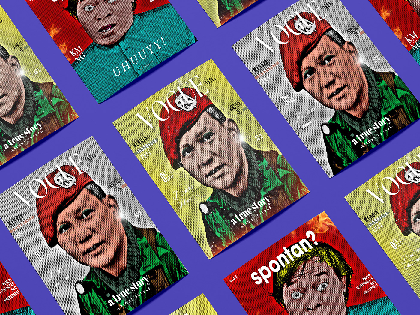 Prabowo vogue magazine Magazine design graphic design  Mockup cover design Cover Book ILLUSTRATION  Digital Art 