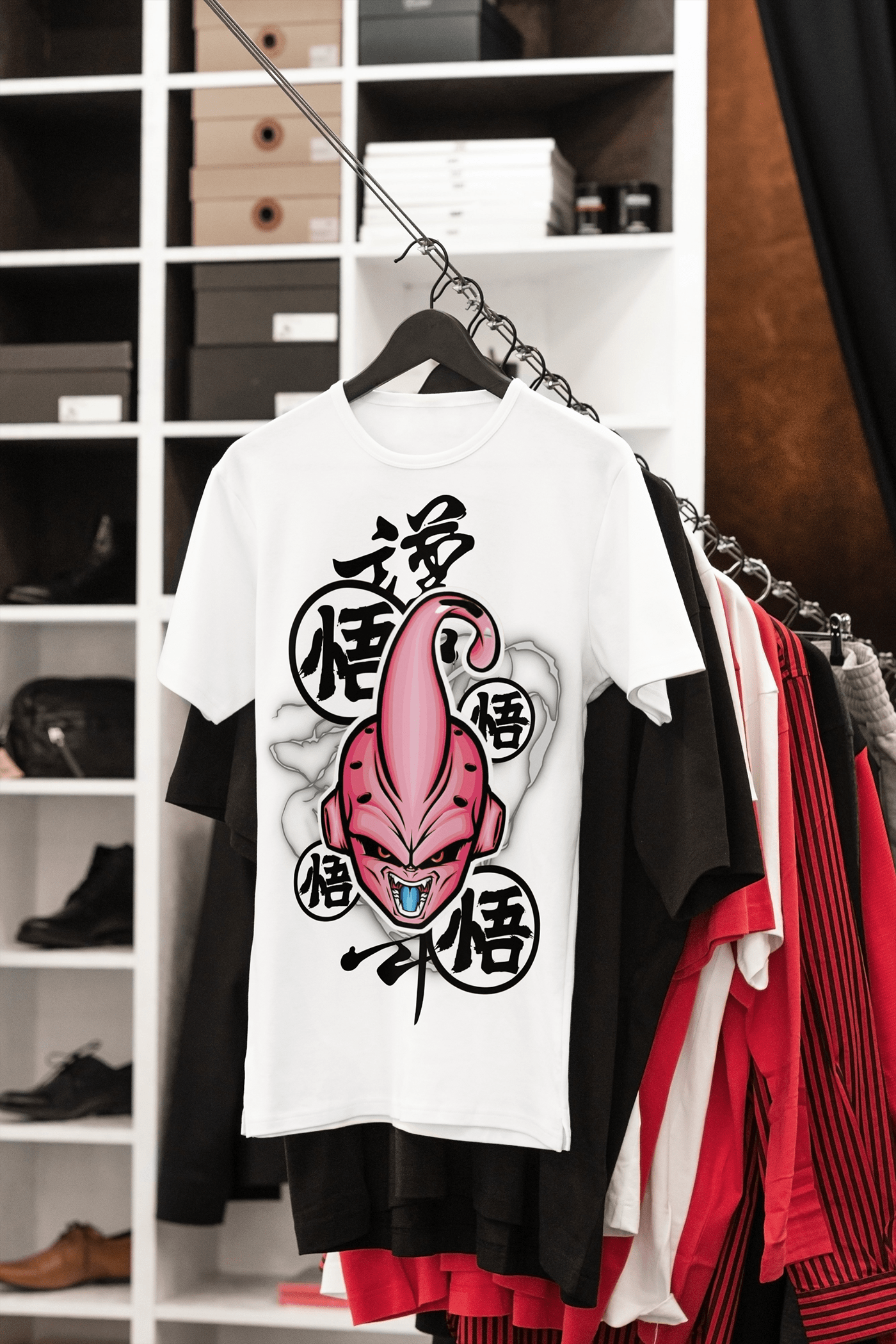 cartoon anime shirt art shop Clothing Mockup brand identity design