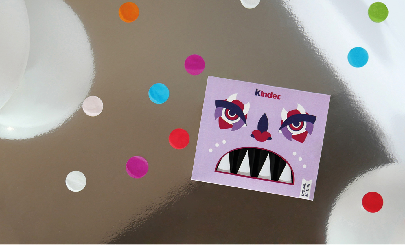 monster package kinder graphic design  veronika végh branding  package design  product children game