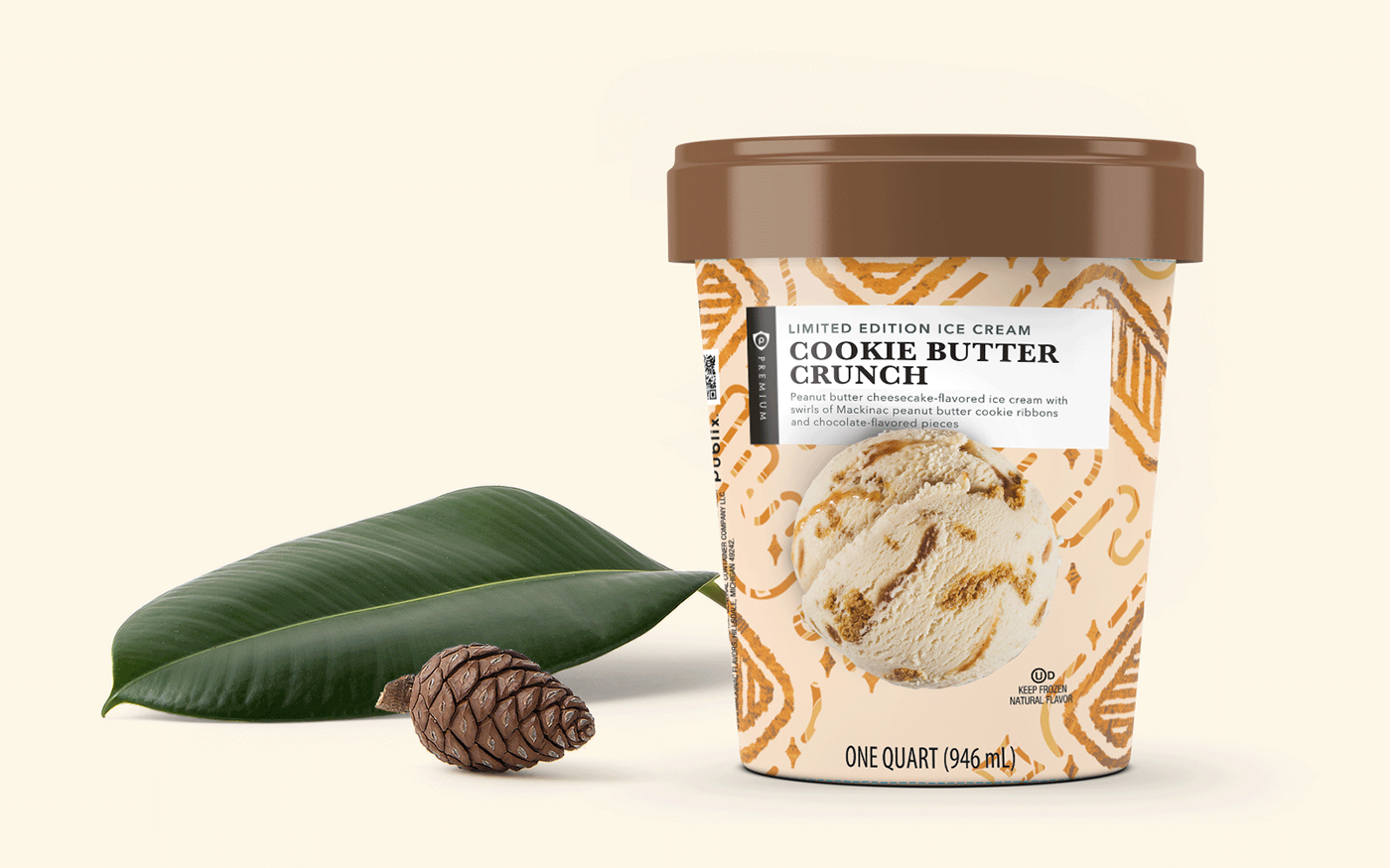 publix ice cream cookie butter crunch caramel swirl pattern geometric cookie speculaas crumbs