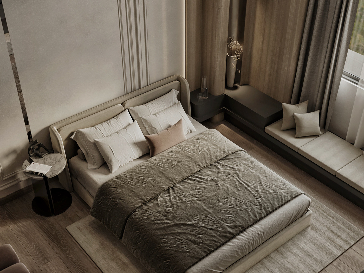 indoor interior design  bedroom visualization 3D 3ds max modern Render neoclassical