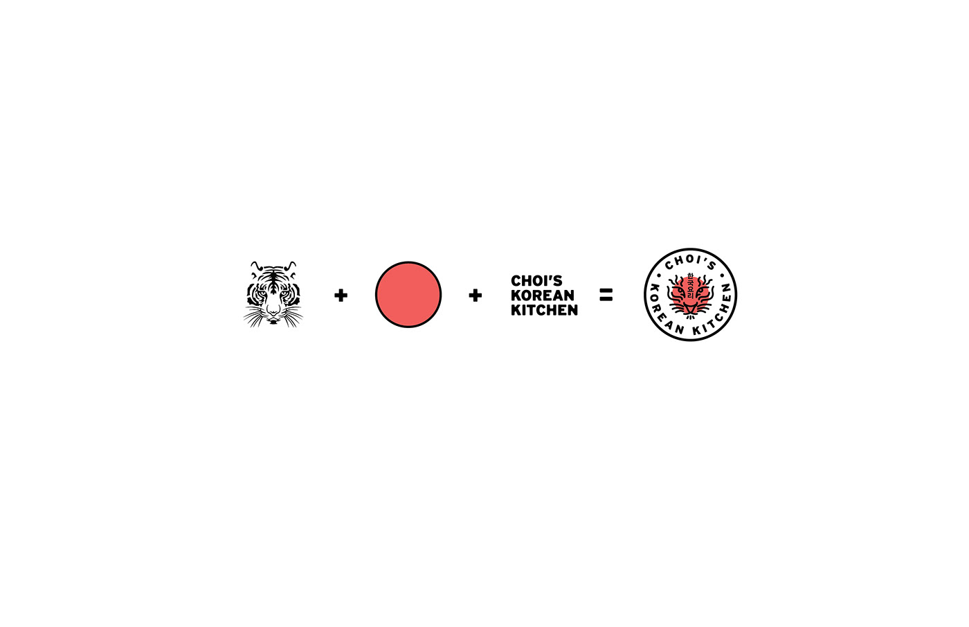 korean kitchen branding  Food  restaurant tiger logo design red asian