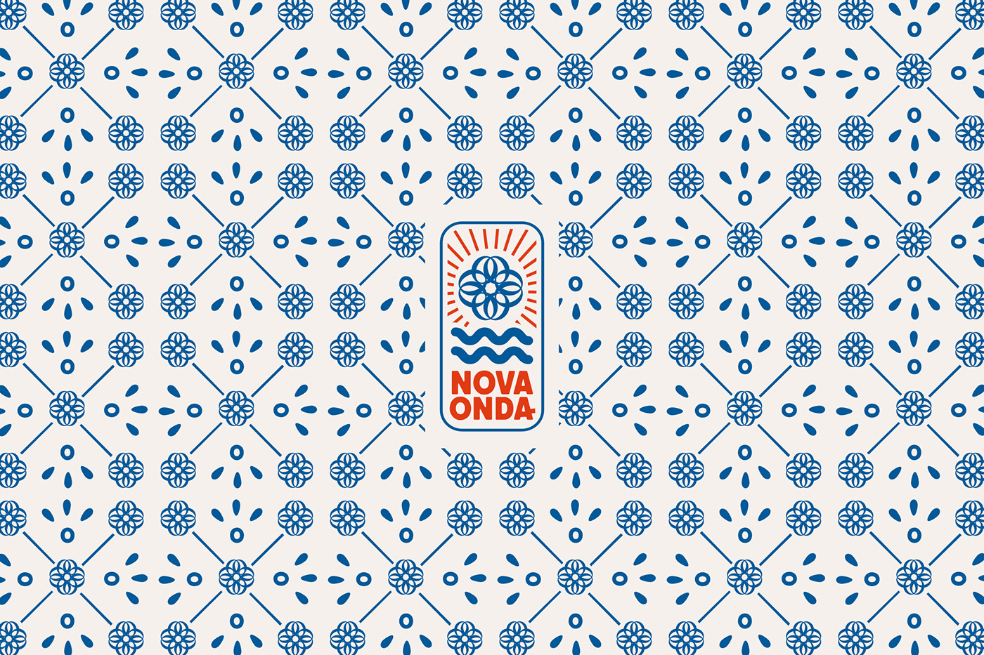le drapeau Nova Onda sur un pattern d'azulejo