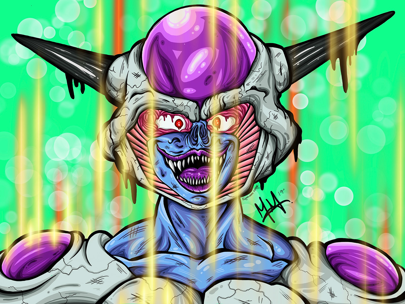 Procreate ILLUSTRATION  dbz dragonballZ frieza NIGHTMARE MIKEY nightmaremikey Dragonball