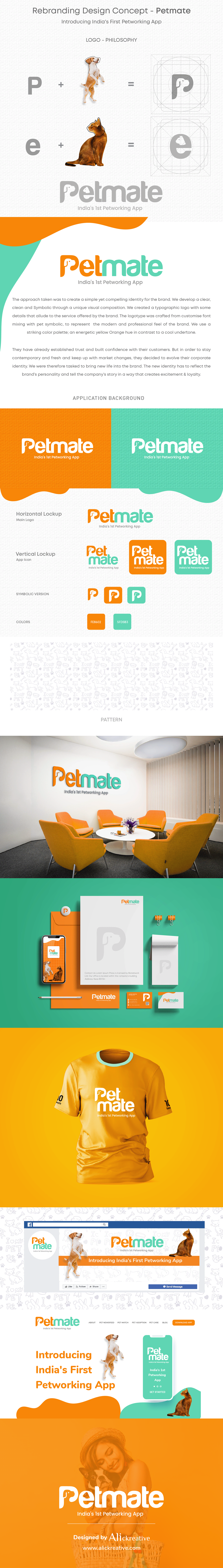 animal application branding  business card identity Logo Design pet logo Petmate stationary Website