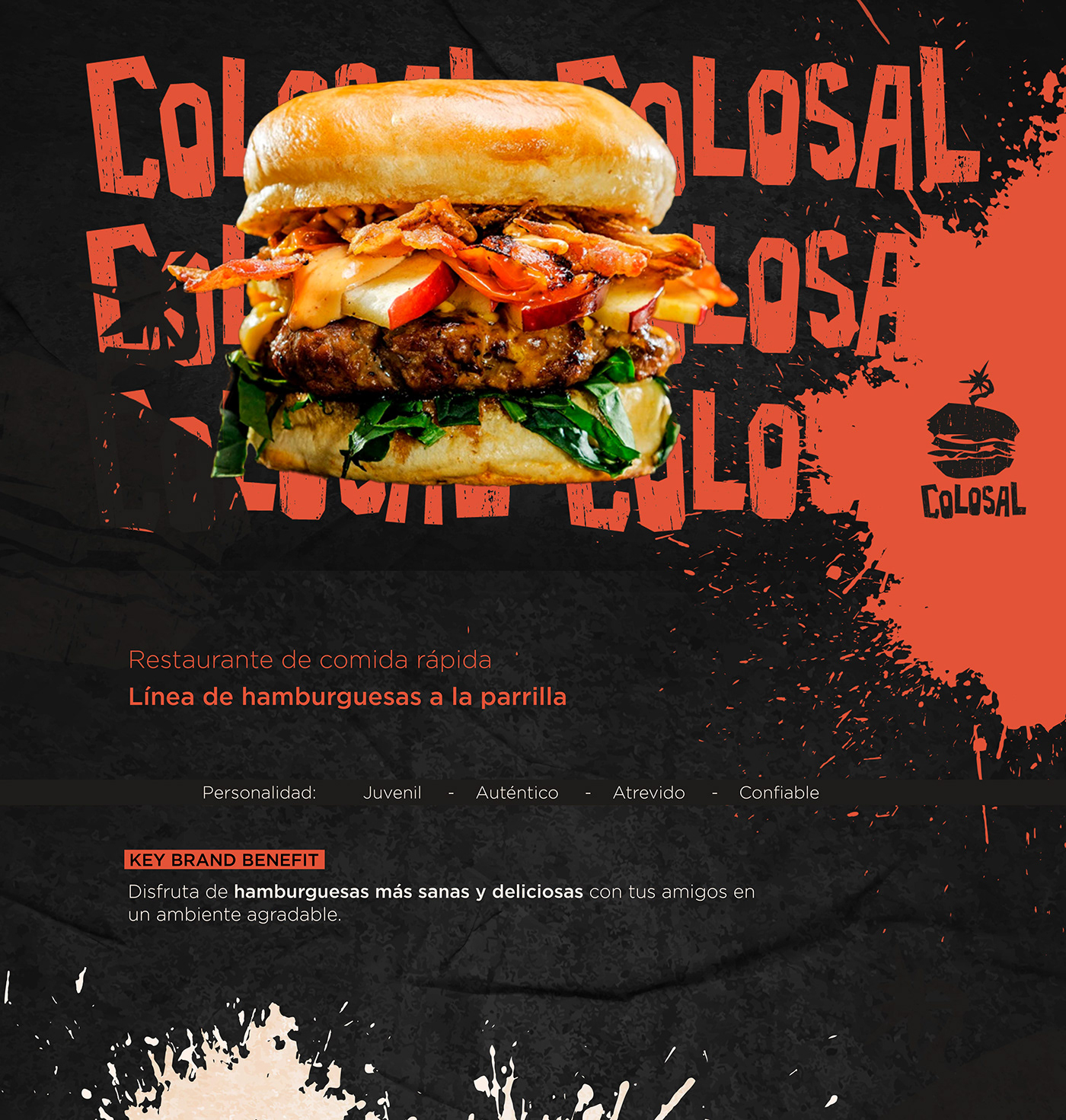 brand burger colosal comida rápida diseño hamburugesa Manual de Marca Negocio restaurante Street Food