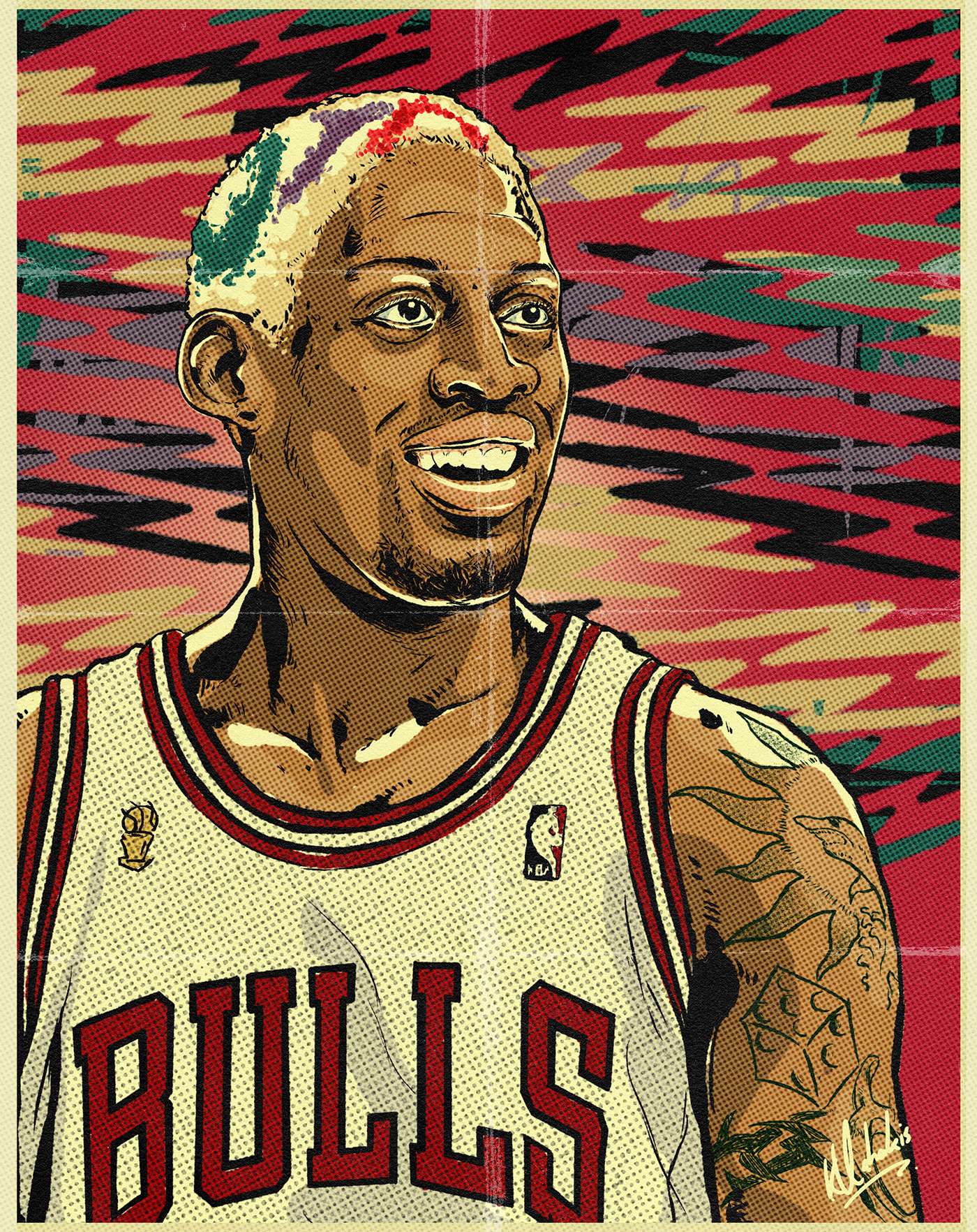 90s NBA chicagobulls Comic Illustration comic portraits illustrated portraits jordan muchael jordan NBA legends streetwear illustration TheLastDance