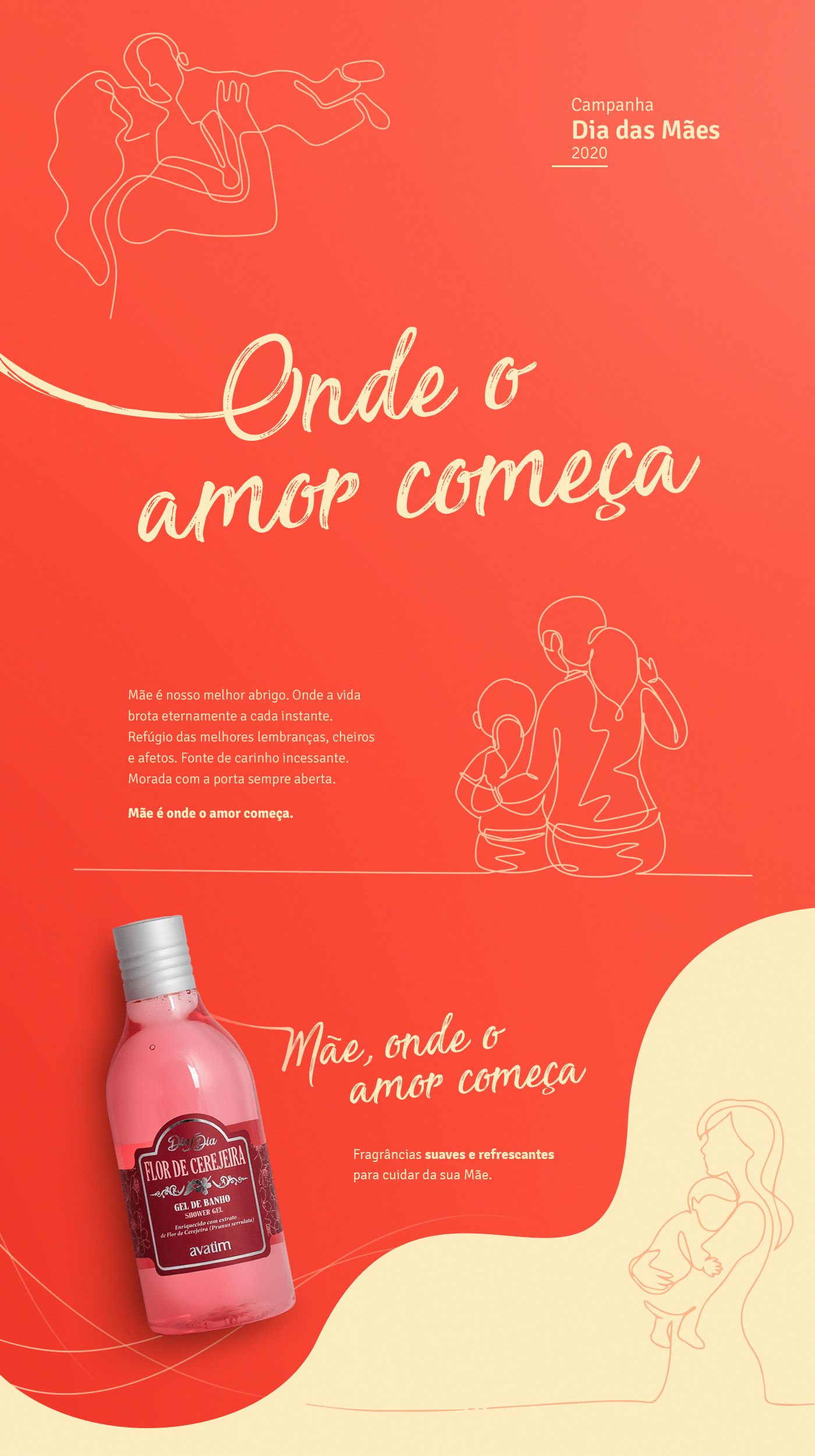 Campanha digital Cosméticos design digital dia das mães Perfumaria social media cosmetics Direção Criativa Ilustração publicidade