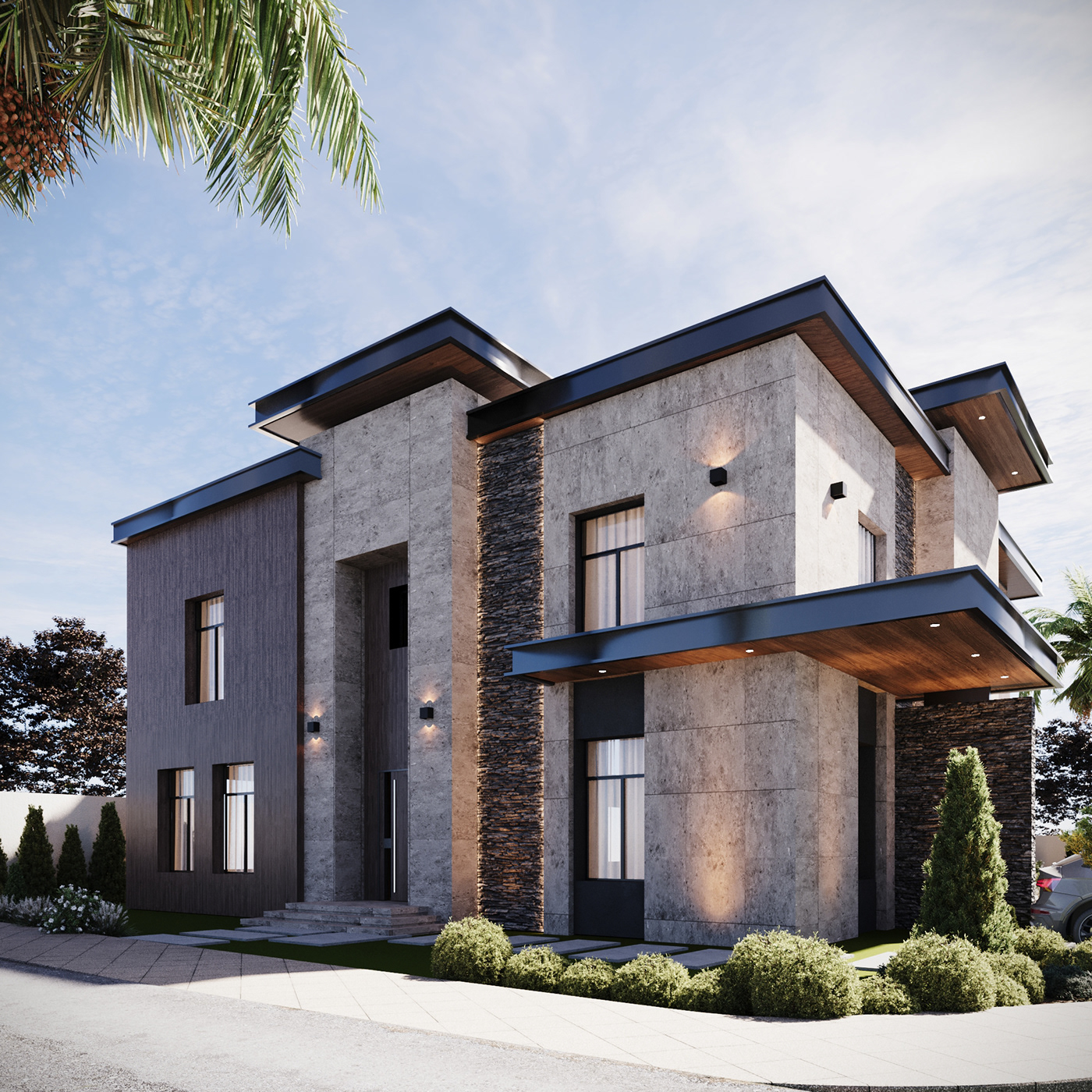 architecture visualization Render modern archviz corona CGI 3D luxury house
