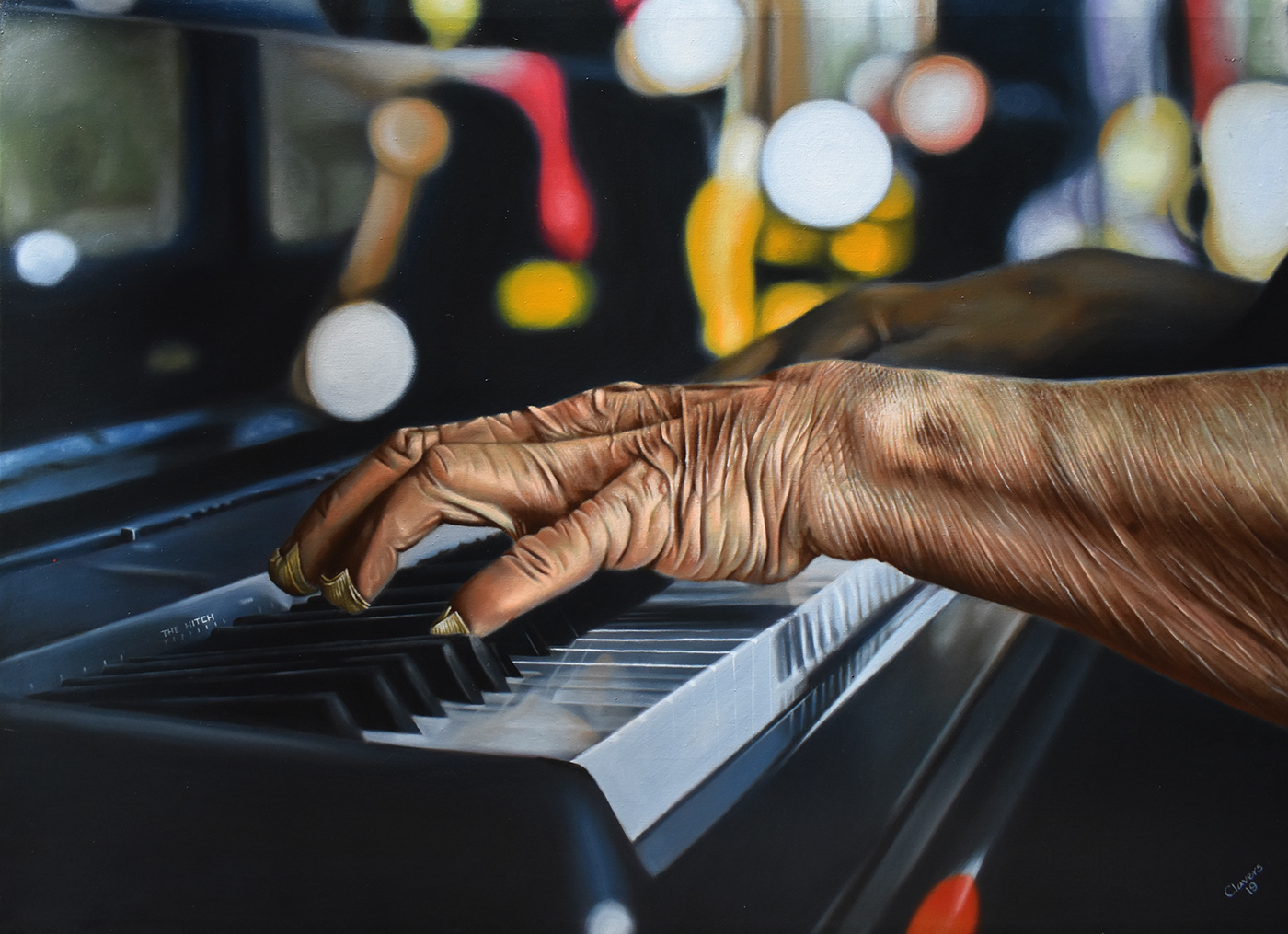 Piano hands caravaggio clavers odhiambo Realism hyperrealism skin tone old hands old people painting  