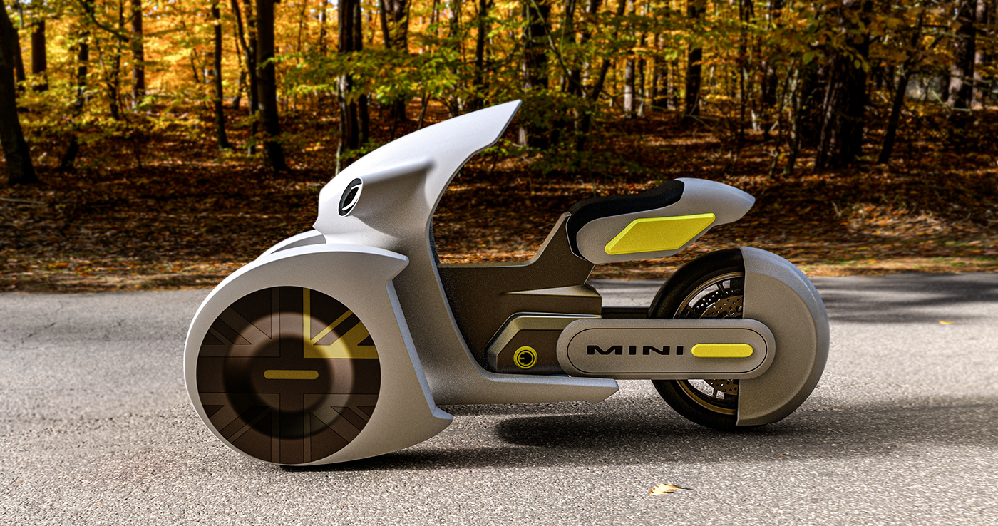 electric Scooter trike Alias VRED 3D MINI automotive   concept electric scooter design