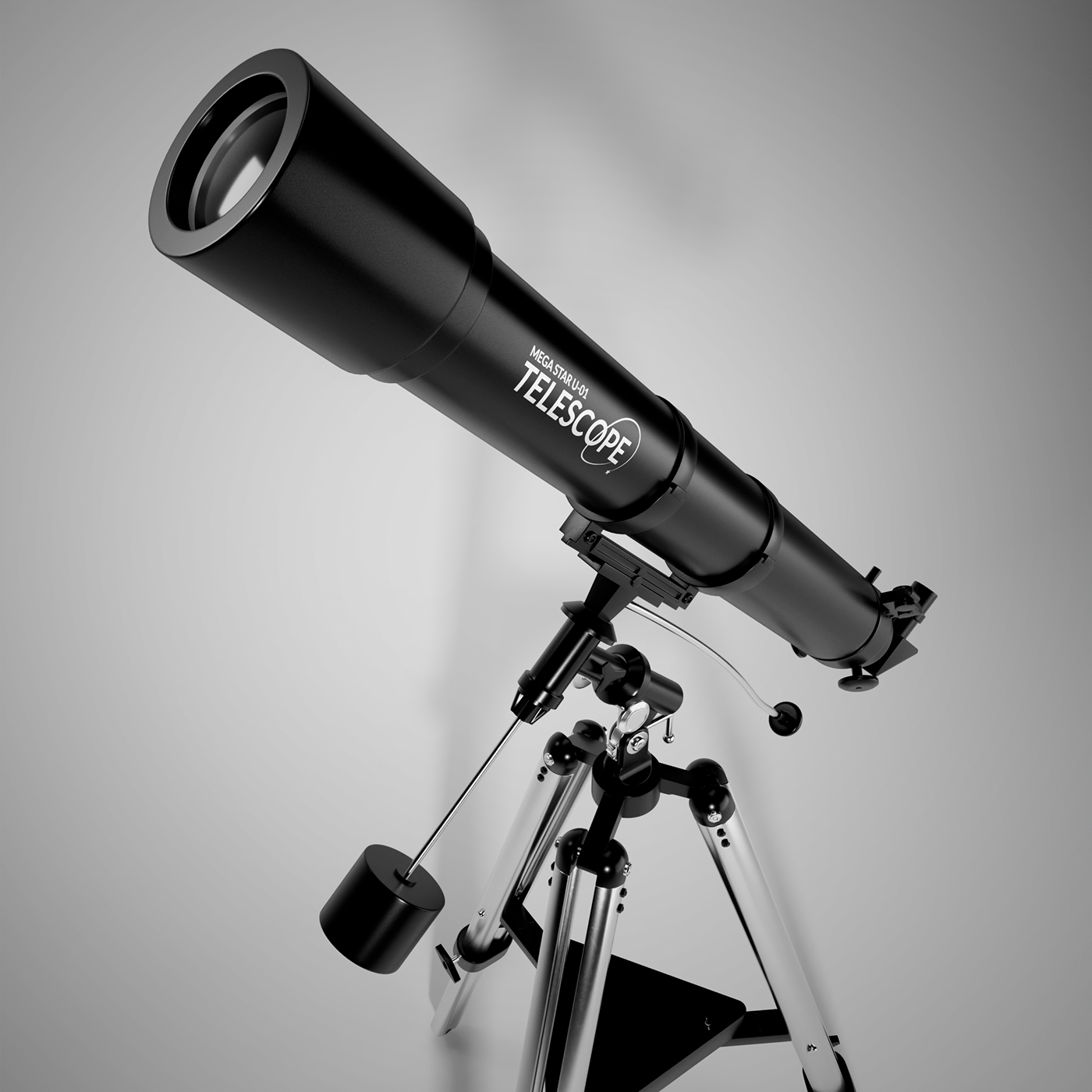 Telescope astronomy universe stars galaxy Render cinema 4d vray 3d modeling product design 