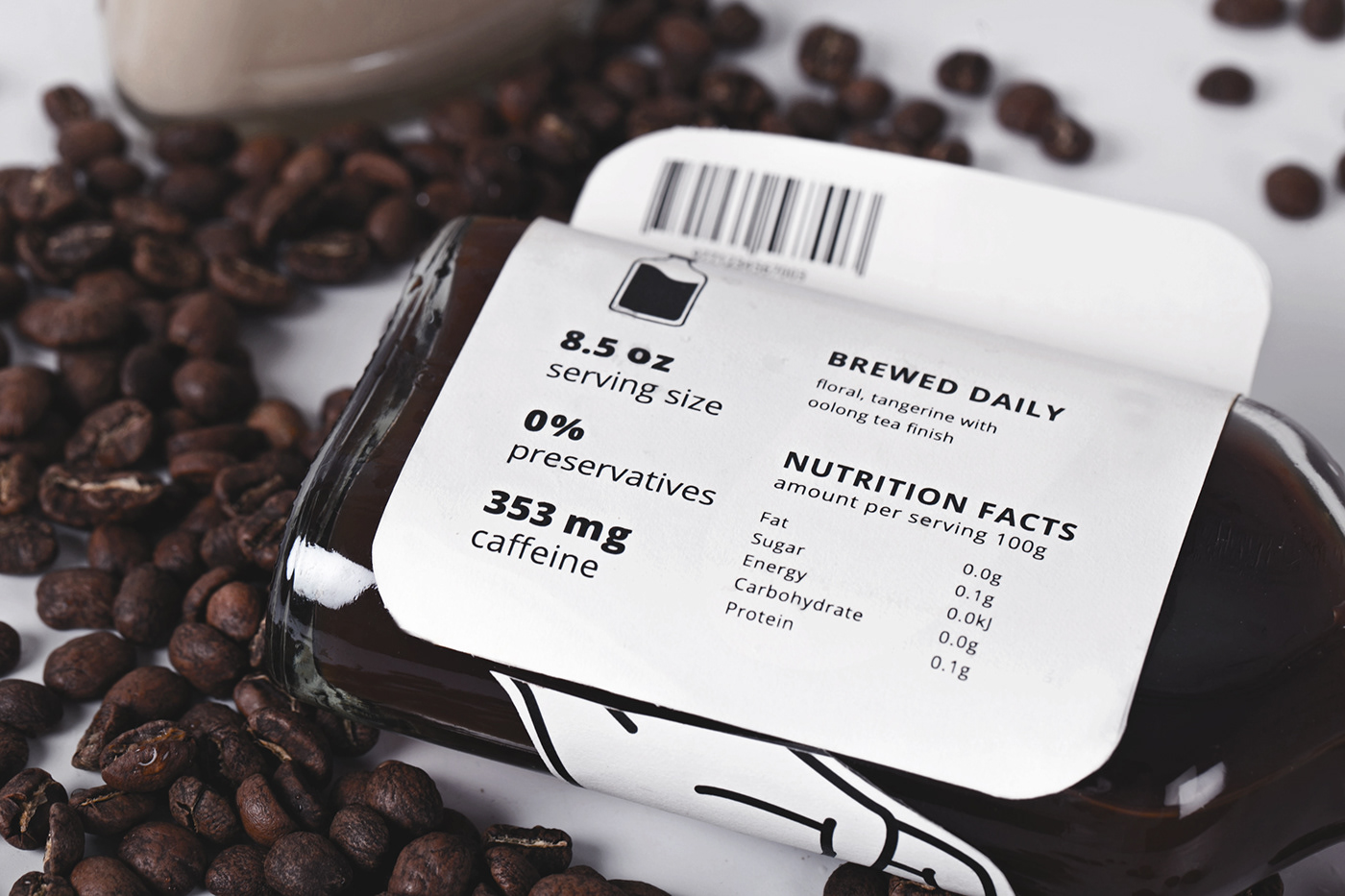 Coffee ILLUSTRATION  label design latte longblack Packaging