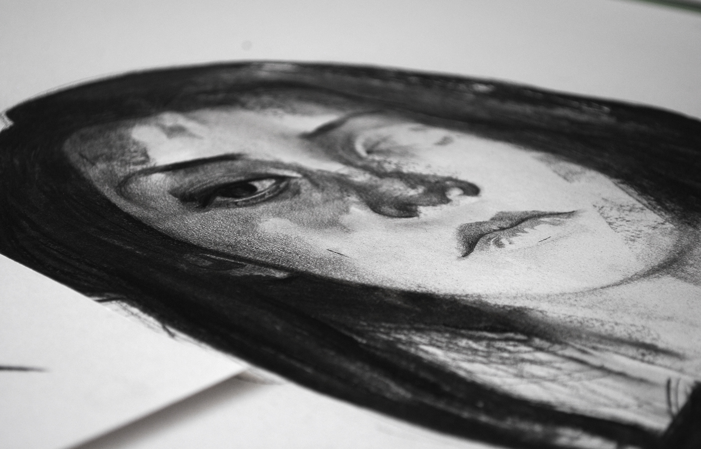 art blackandwhite canson charcoal girl girls portrait realistic thomascian traditional
