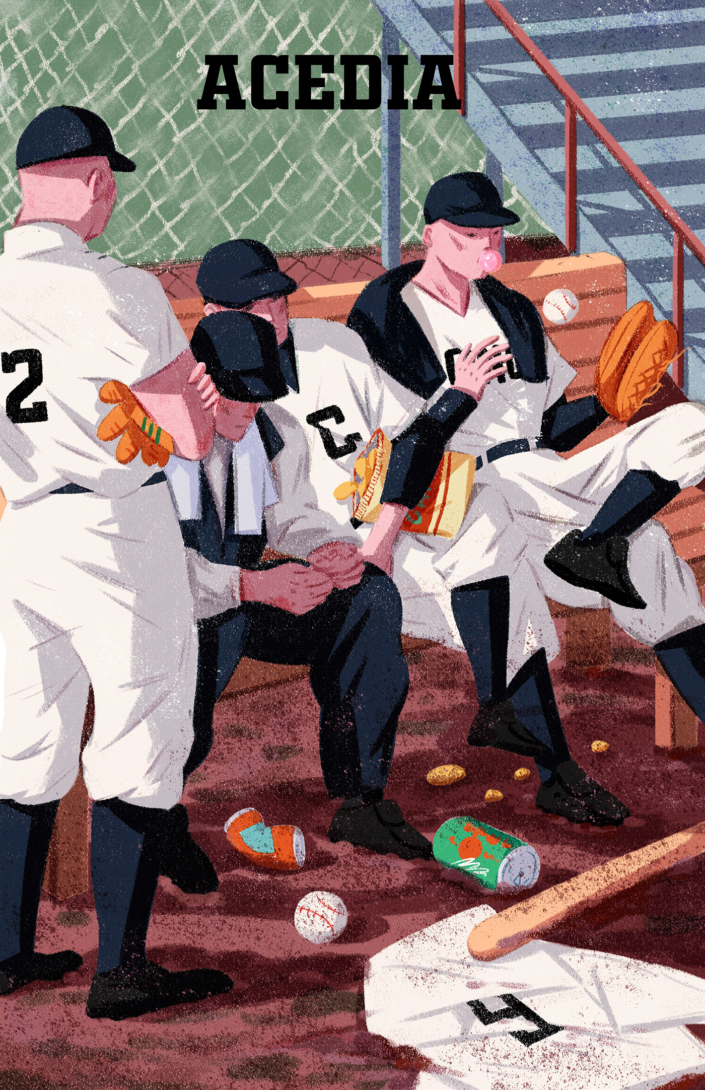 baseball sports ILLUSTRATION  sloth diligence poster editorial lifestyle