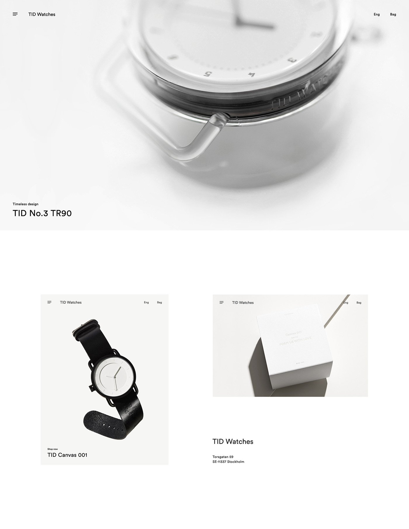 watch clock Stockholm minimal e-commerce store Sweden time Website
