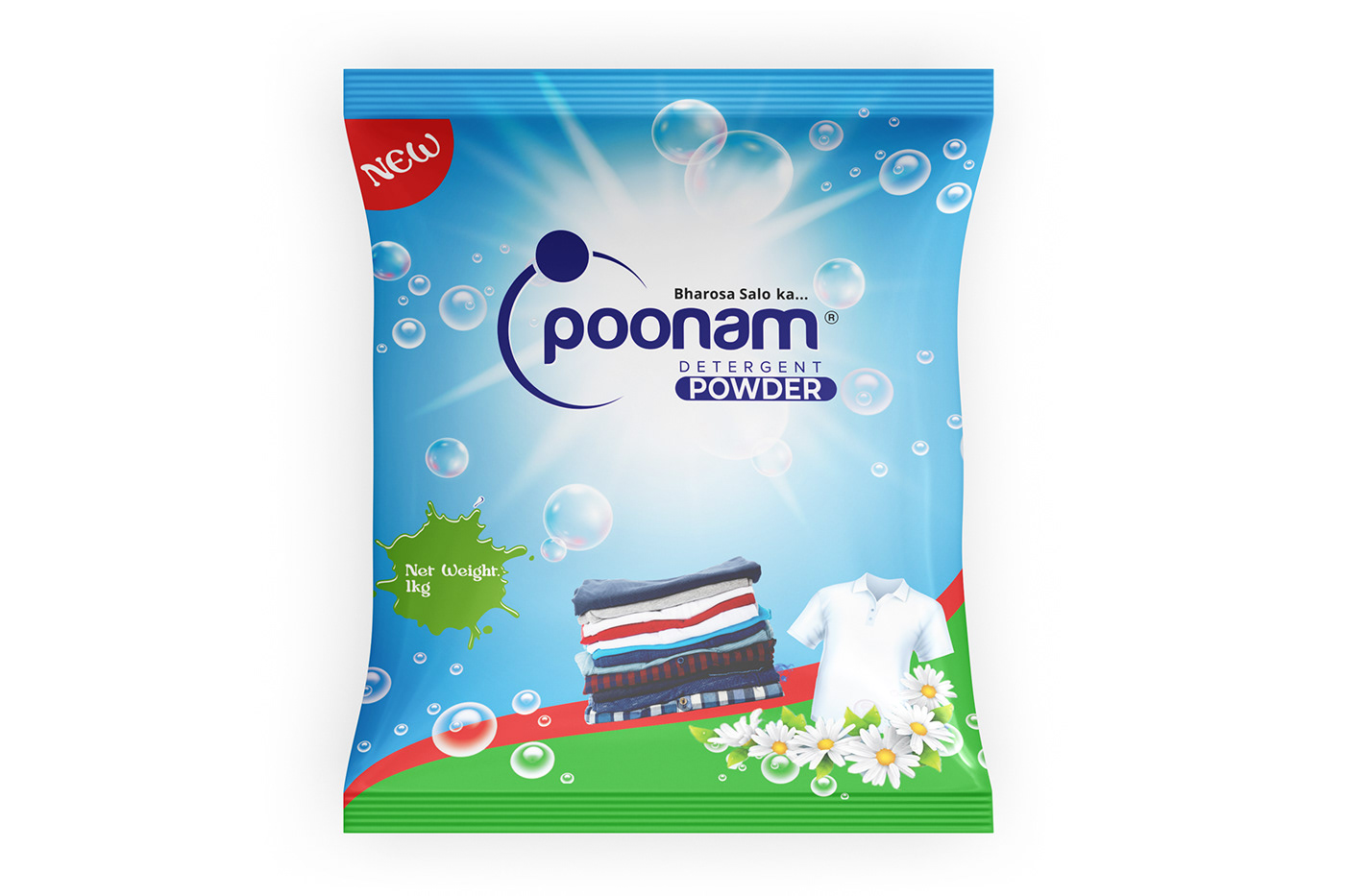 detergent powder Washing washing powder Pouch Packaging pouch Mockup brand identity Clots