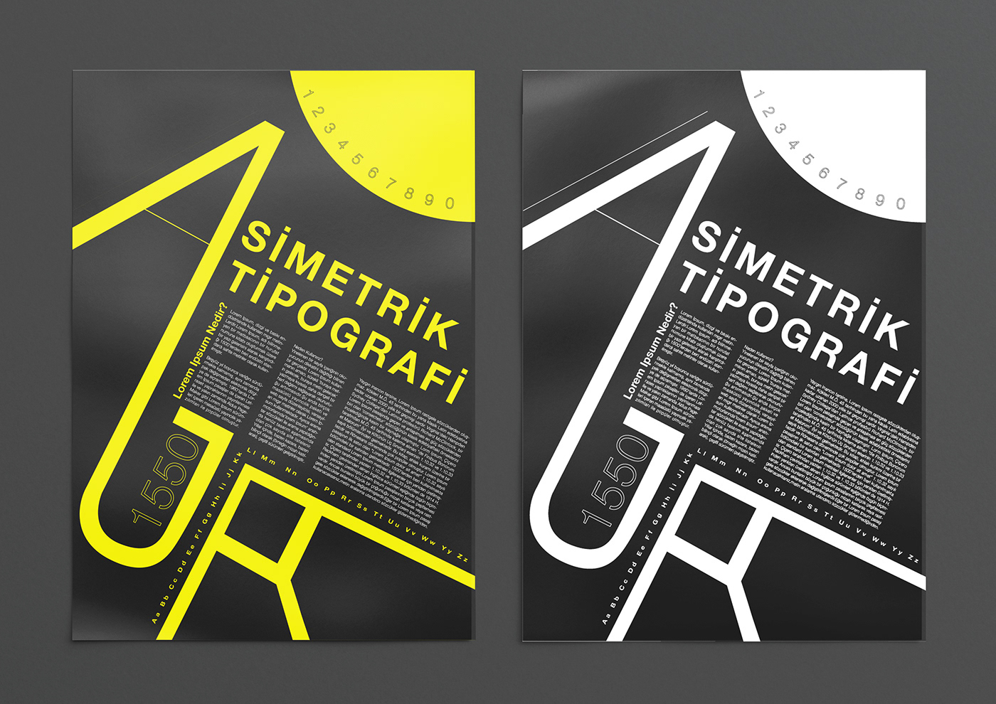 asymmetric font design poster typography  