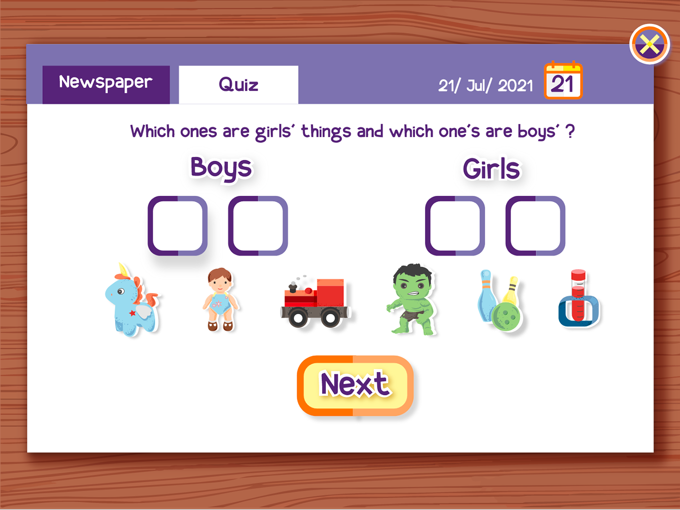 Character children Gender stereotypes toys UI/UX