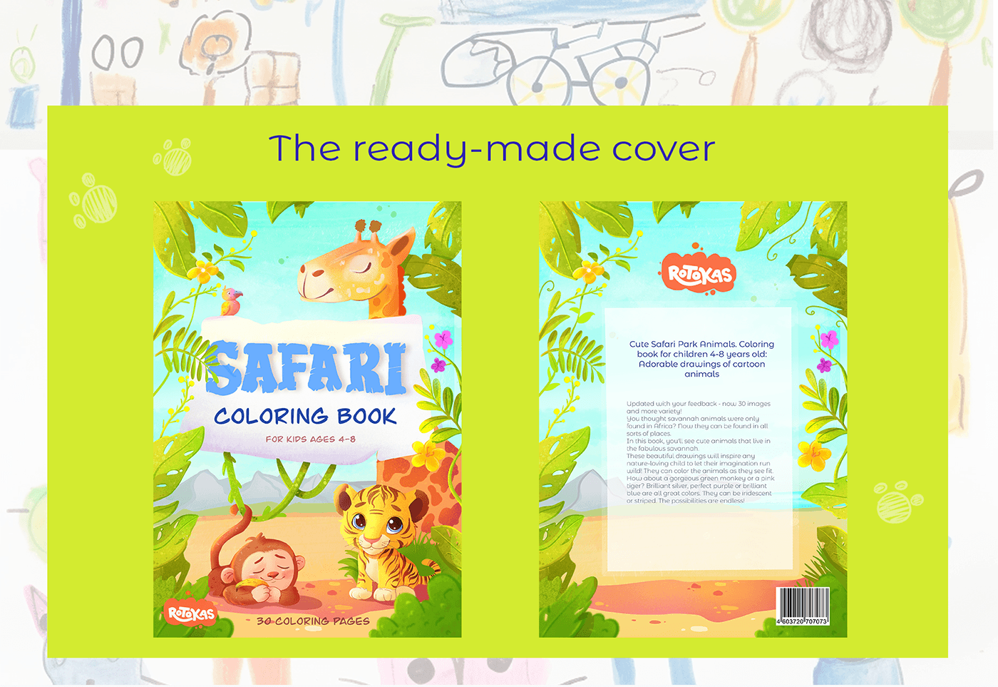 coloring book cover design Character design  children's book children illustration Picture book animals kids children