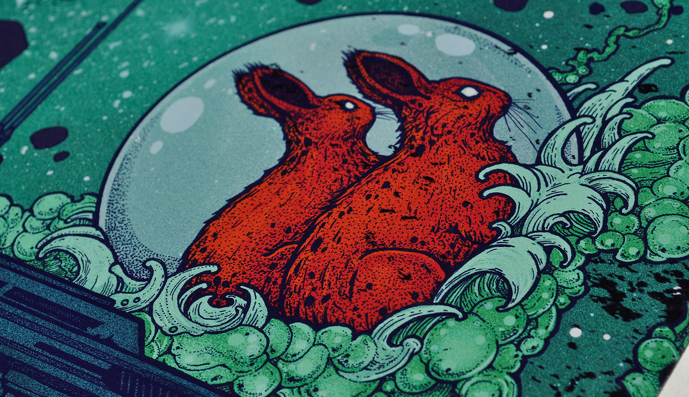stoner rock band artwork festival mihai manescu ink Sci Fi artwork rabbit ILLUSTRATION  poster art