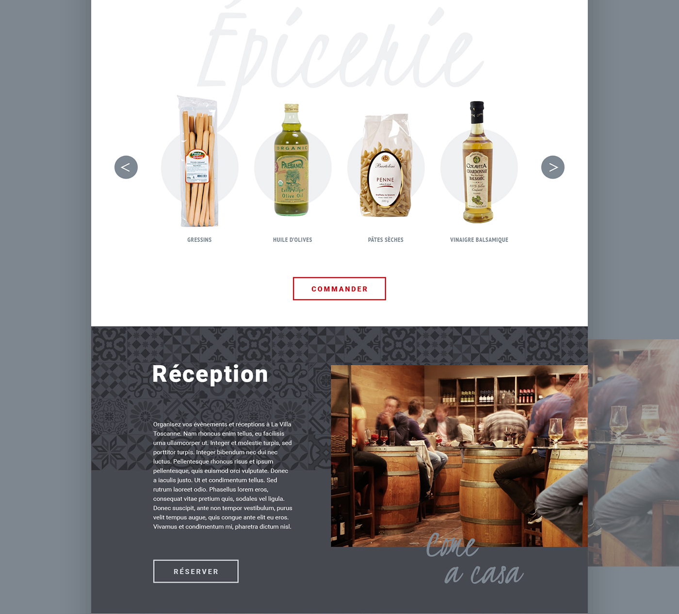 Webdesign italian restaurant design UI ux