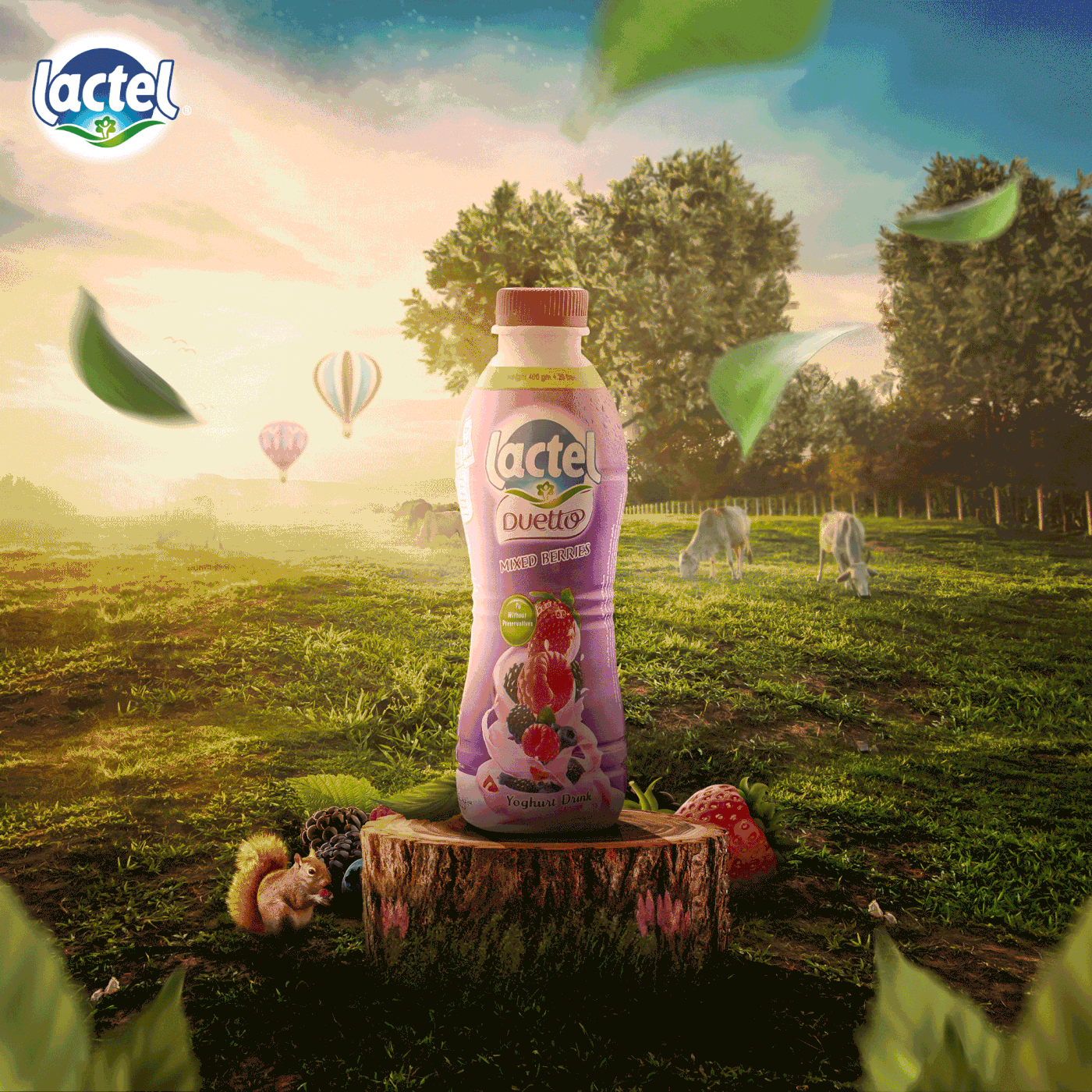 Advertising  campaign creative fruits juice milk Nature photomanipulation poster social media