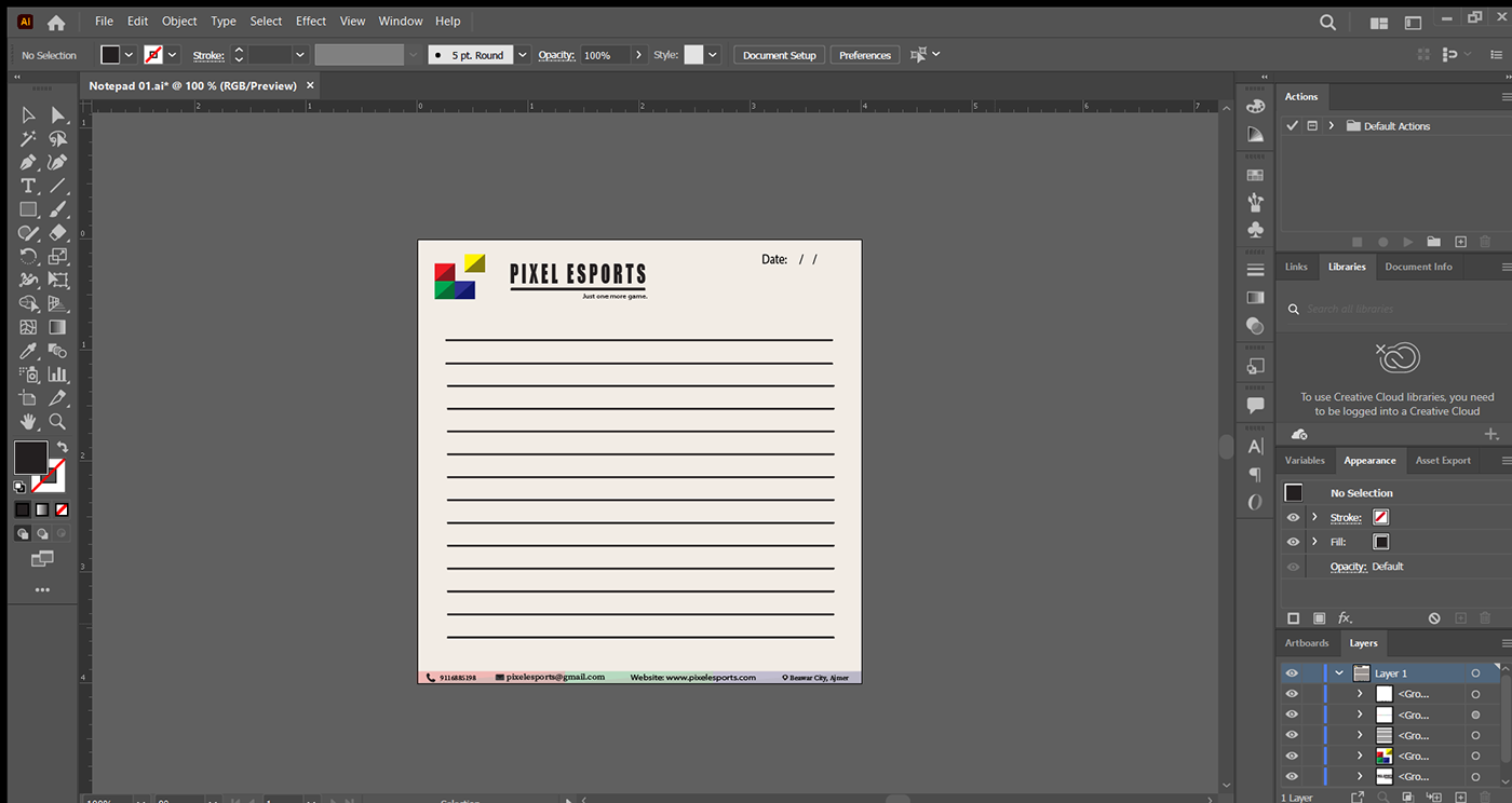 adobe illustrator creativecloud digital graphic design  notepad notepad design stationery design