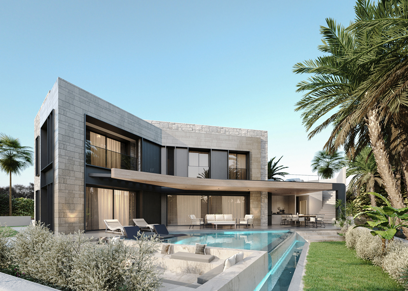 building architecture Render modern Villa exterior archviz visualization 3ds max corona