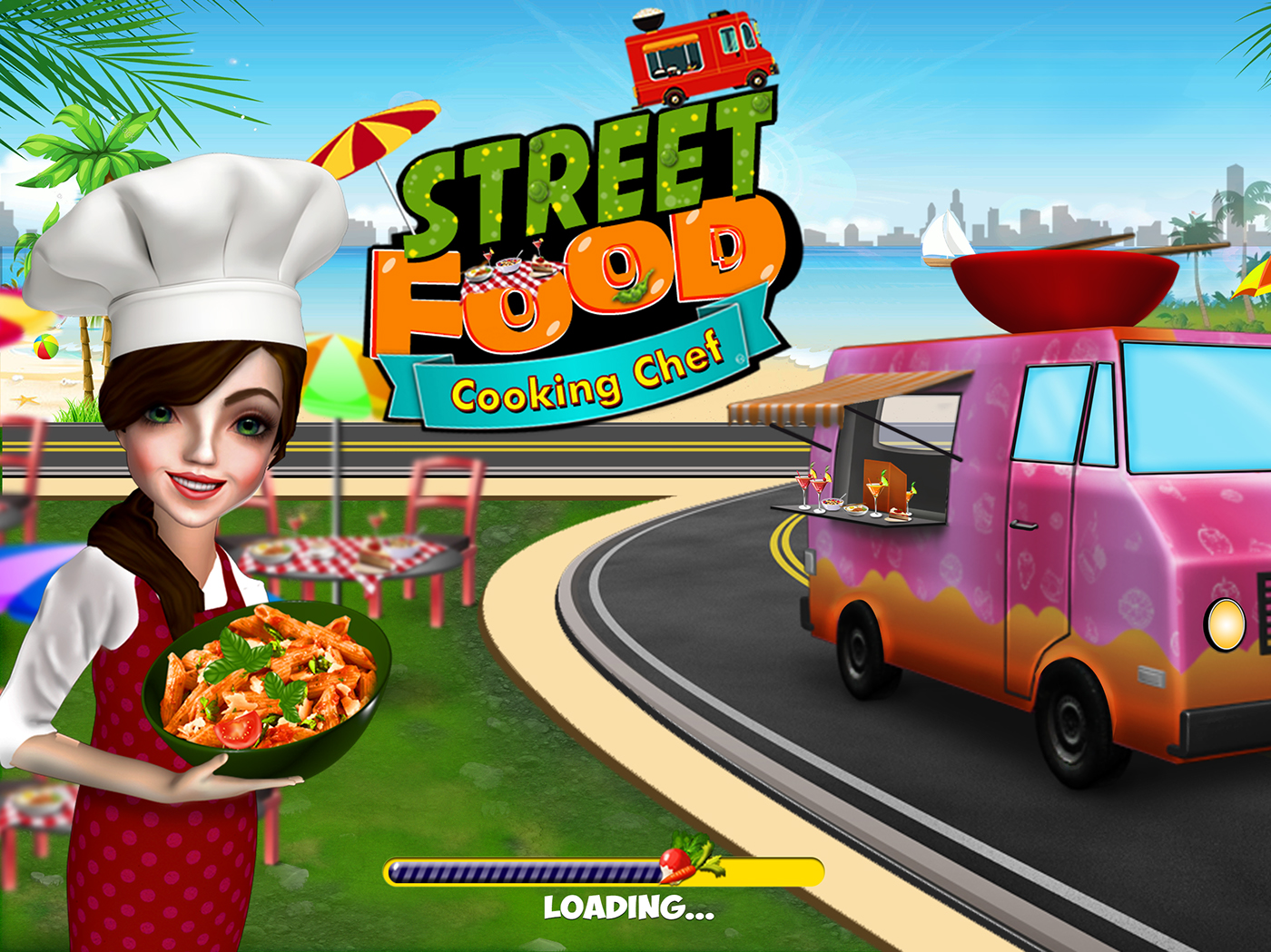 cooking game Food  Fun Truck ILLUSTRATION  graphic design  characters